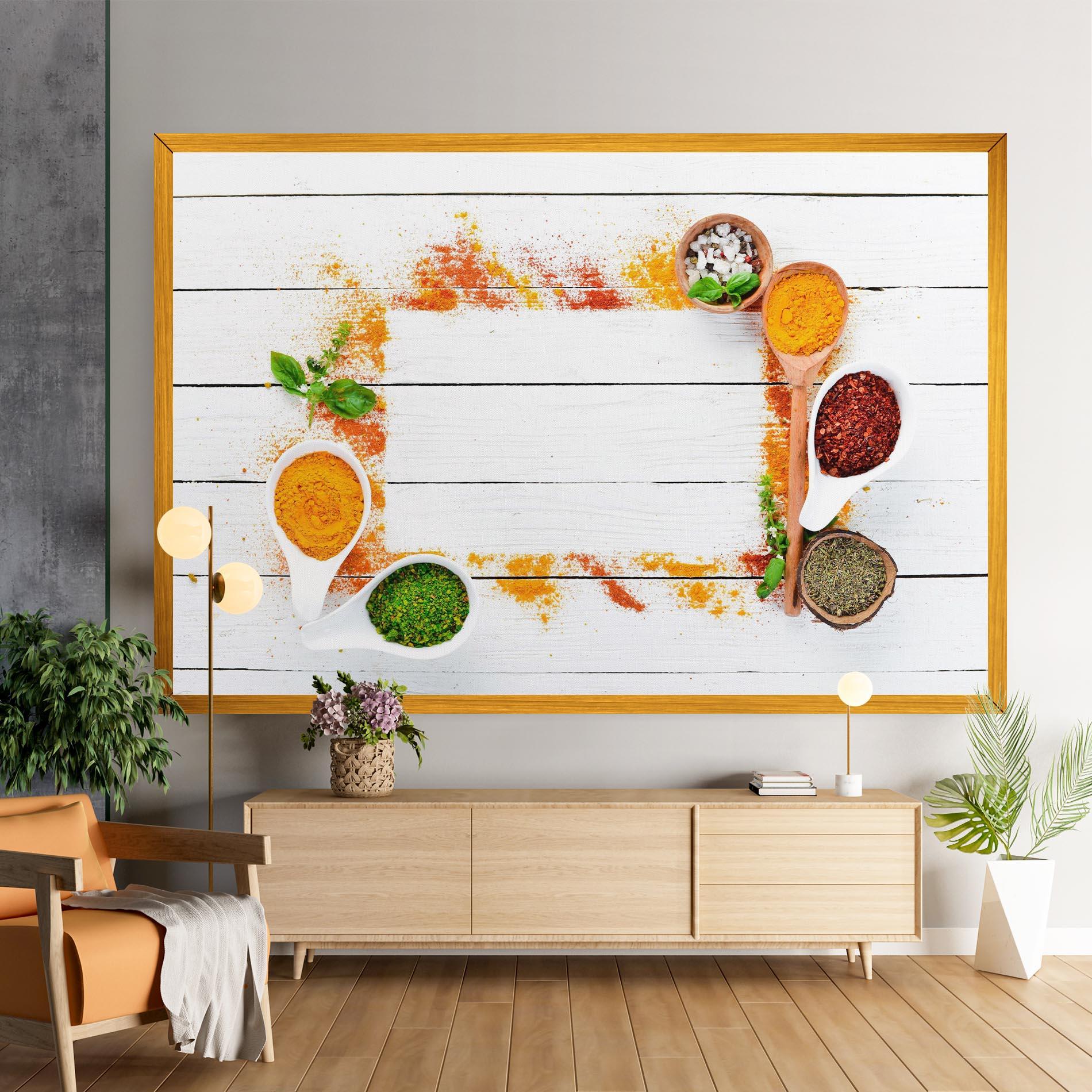 Leinwandbild Spices Top View mockup 9