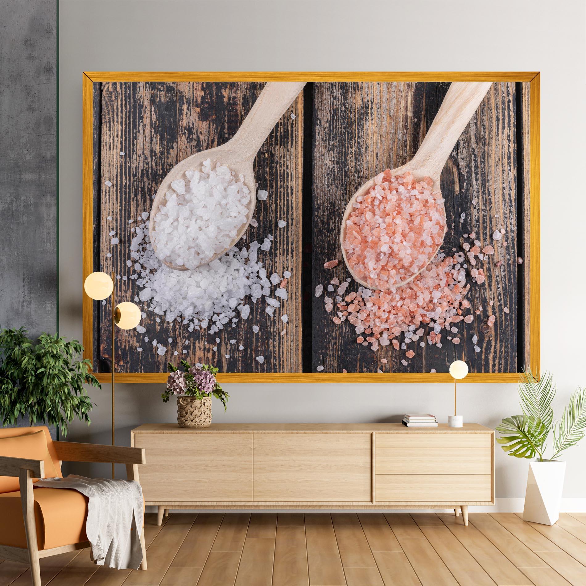 Leinwandbild Wooden Spoons Sea Salt mockup 9