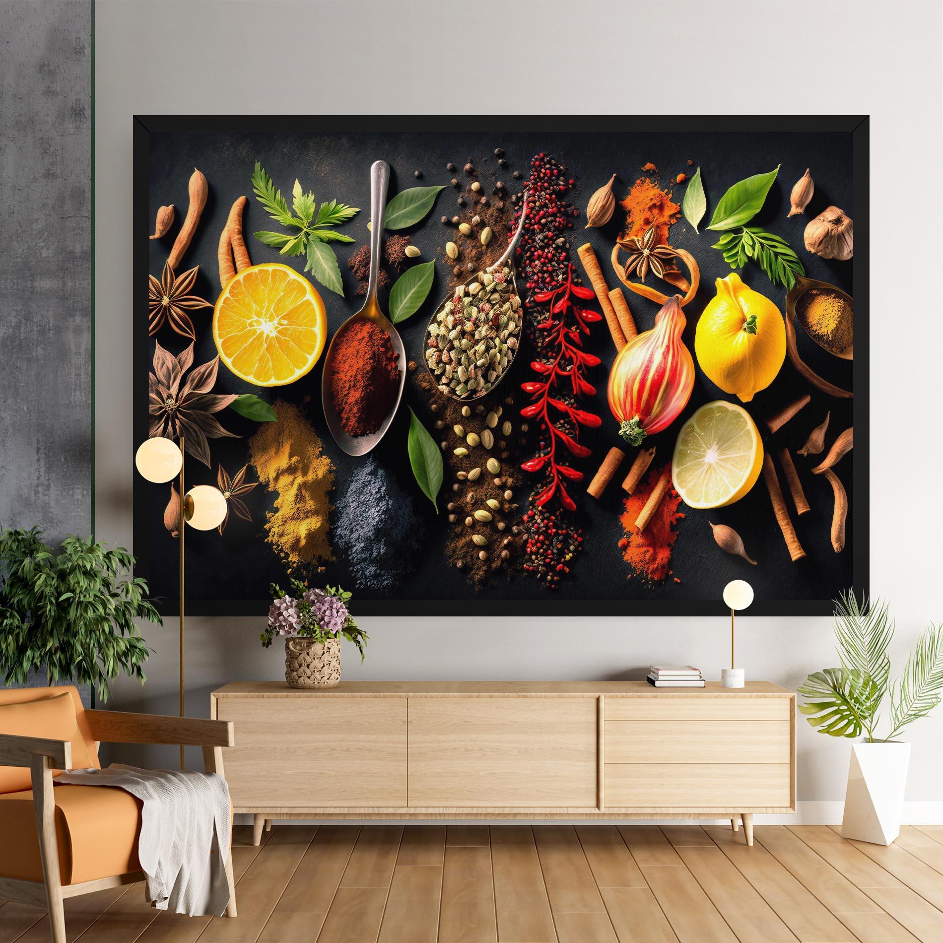 Leinwandbild Closeup Pices mockup 9