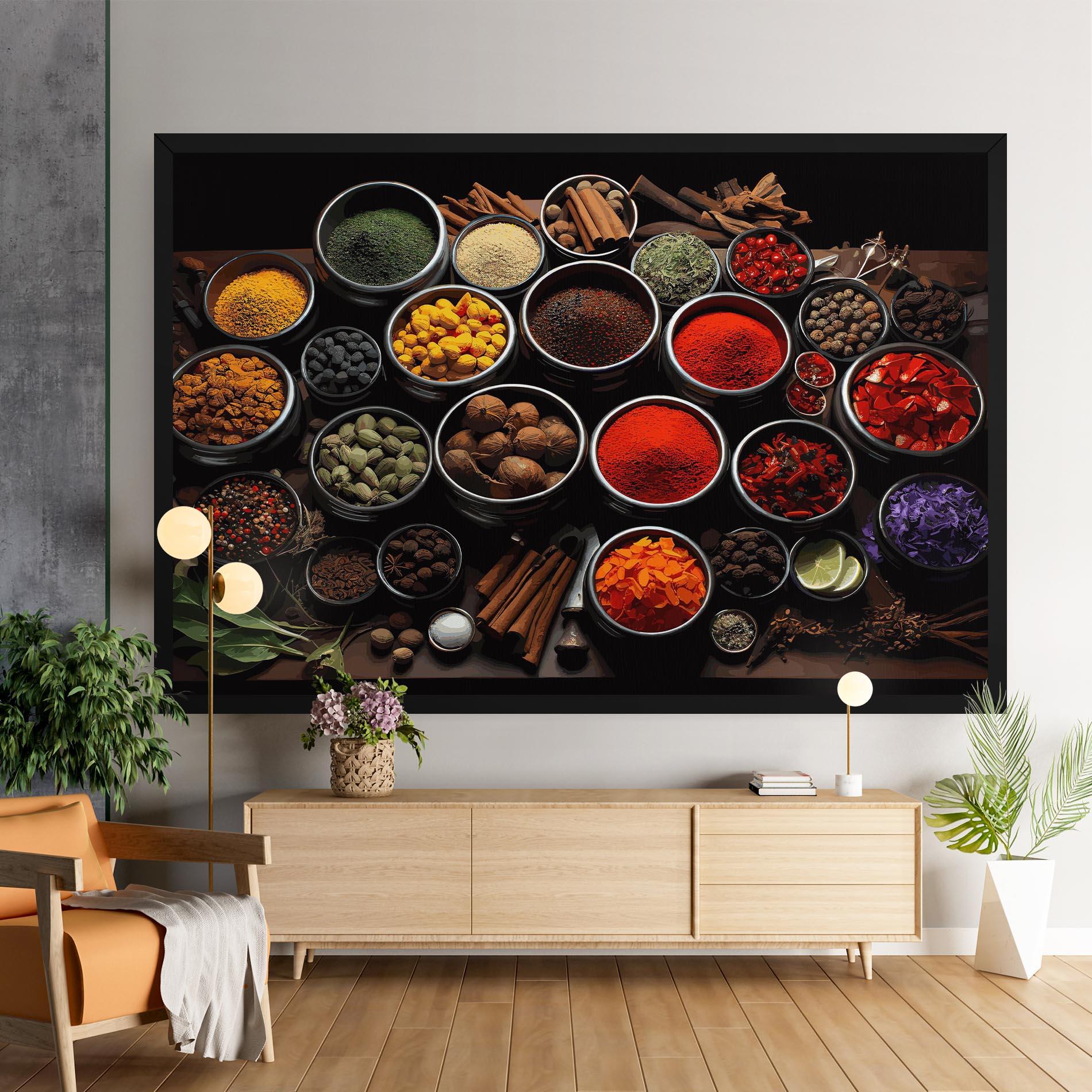 Leinwandbild Colorful Herbs Art mockup 9