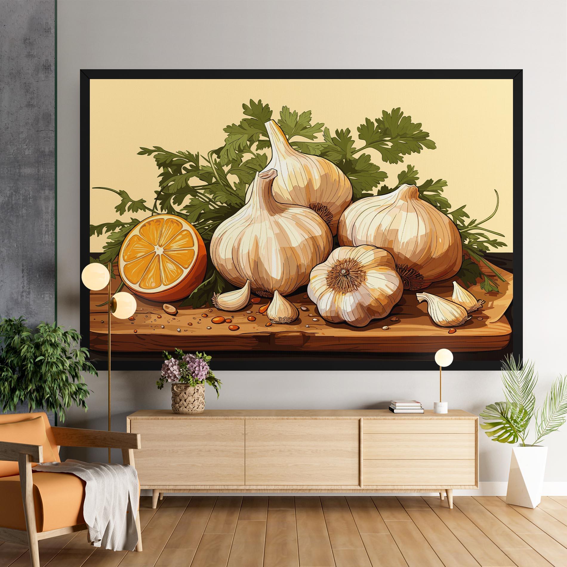 Leinwandbild Garlic Lemon mockup 9