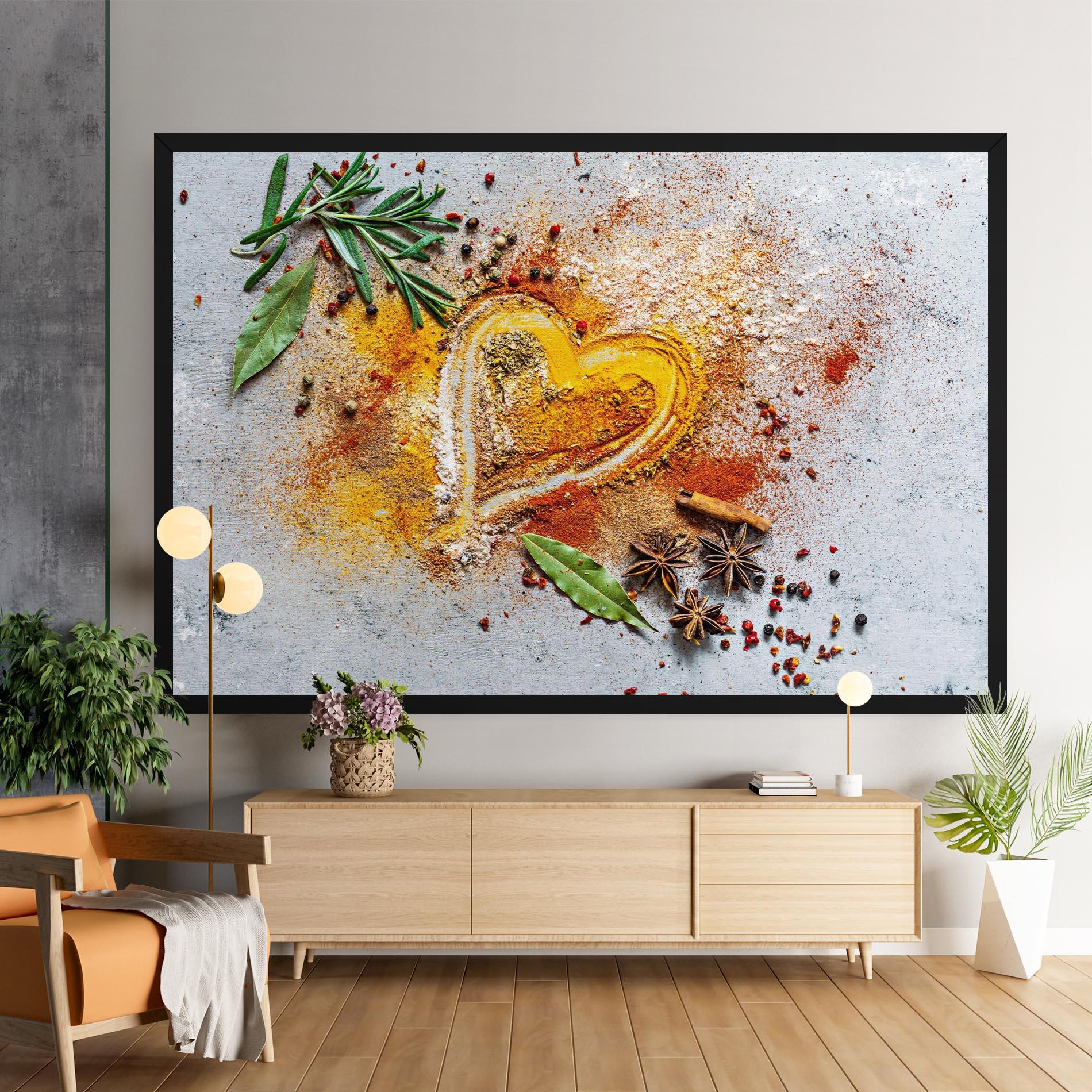 Leinwandbild Heart Spice Powders mockup 9
