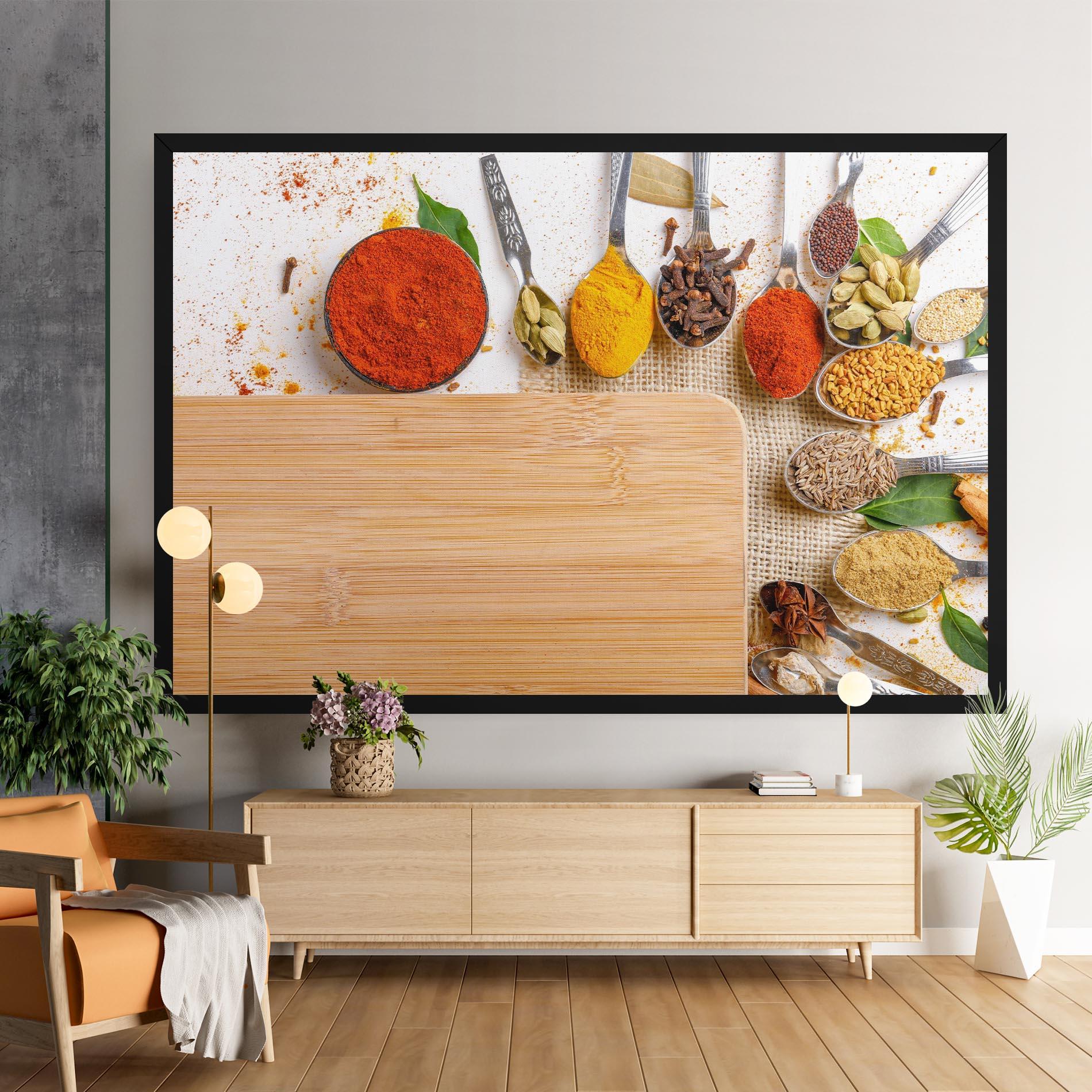 Leinwandbild Spices Spoons mockup 9