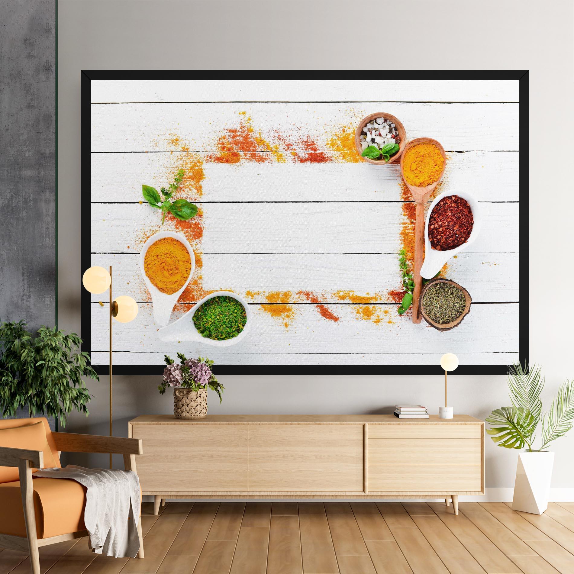 Leinwandbild Spices Top View mockup 9