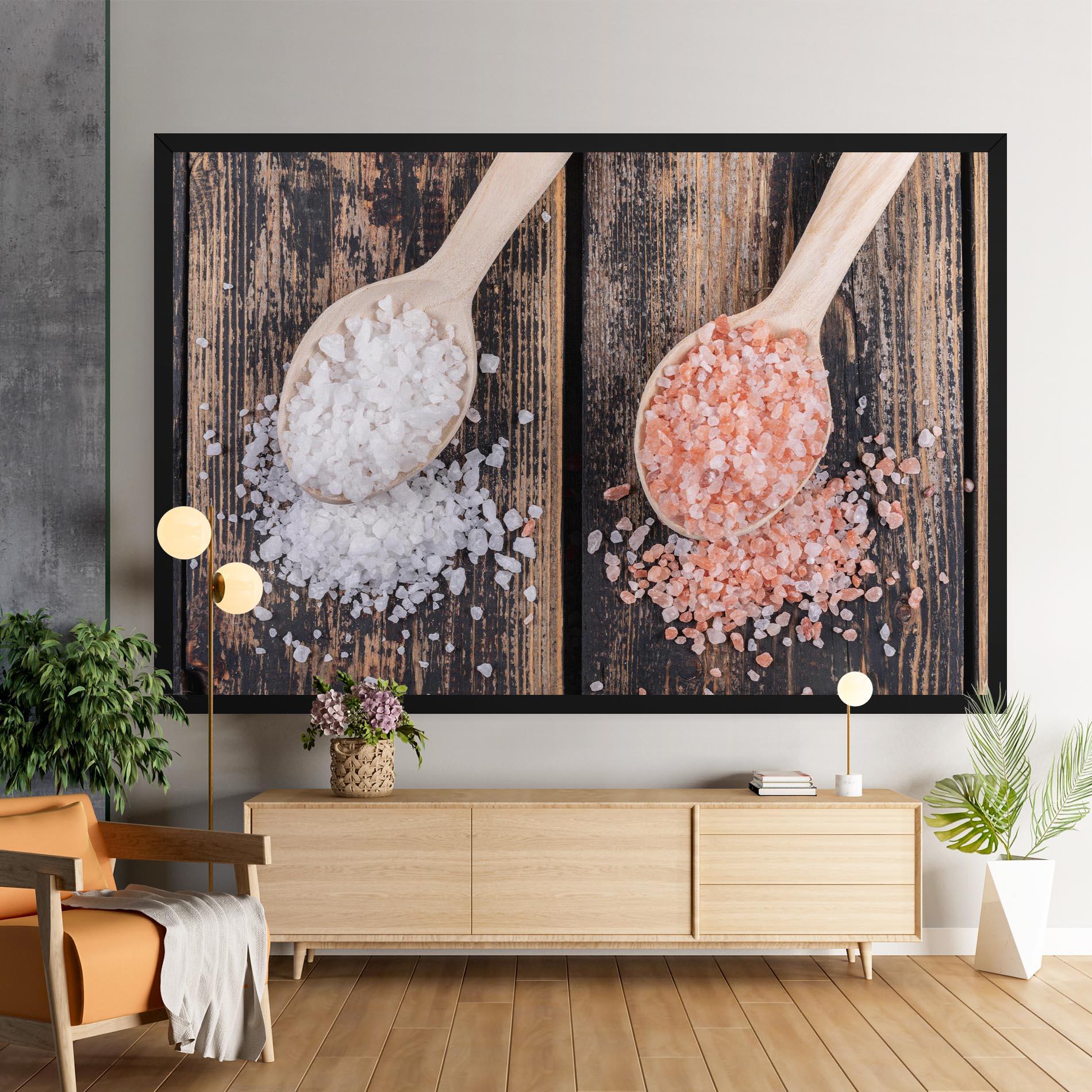Leinwandbild Wooden Spoons Sea Salt mockup 9