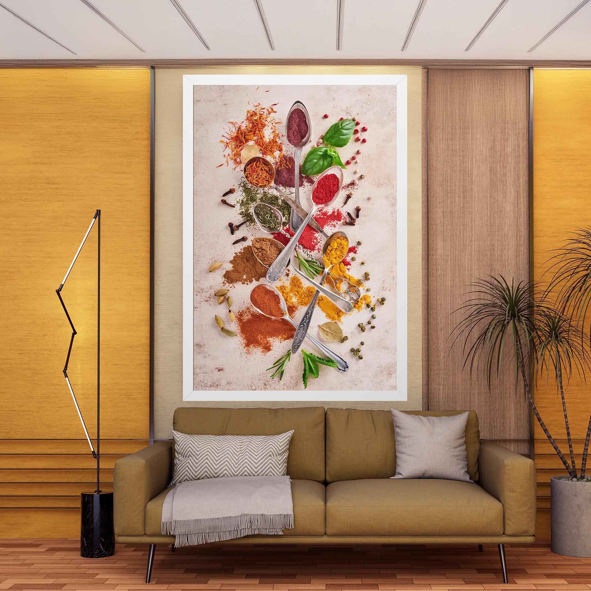 Leinwandbild Colorful Spices Cooking mockup 9