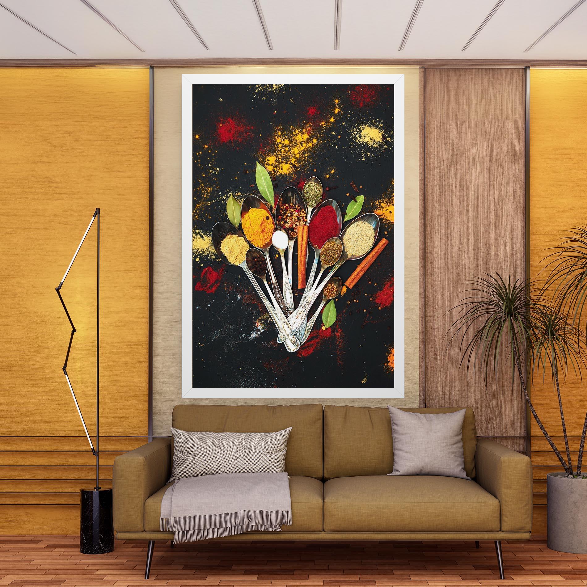 Leinwandbild Cooking Spices Spoons mockup 9