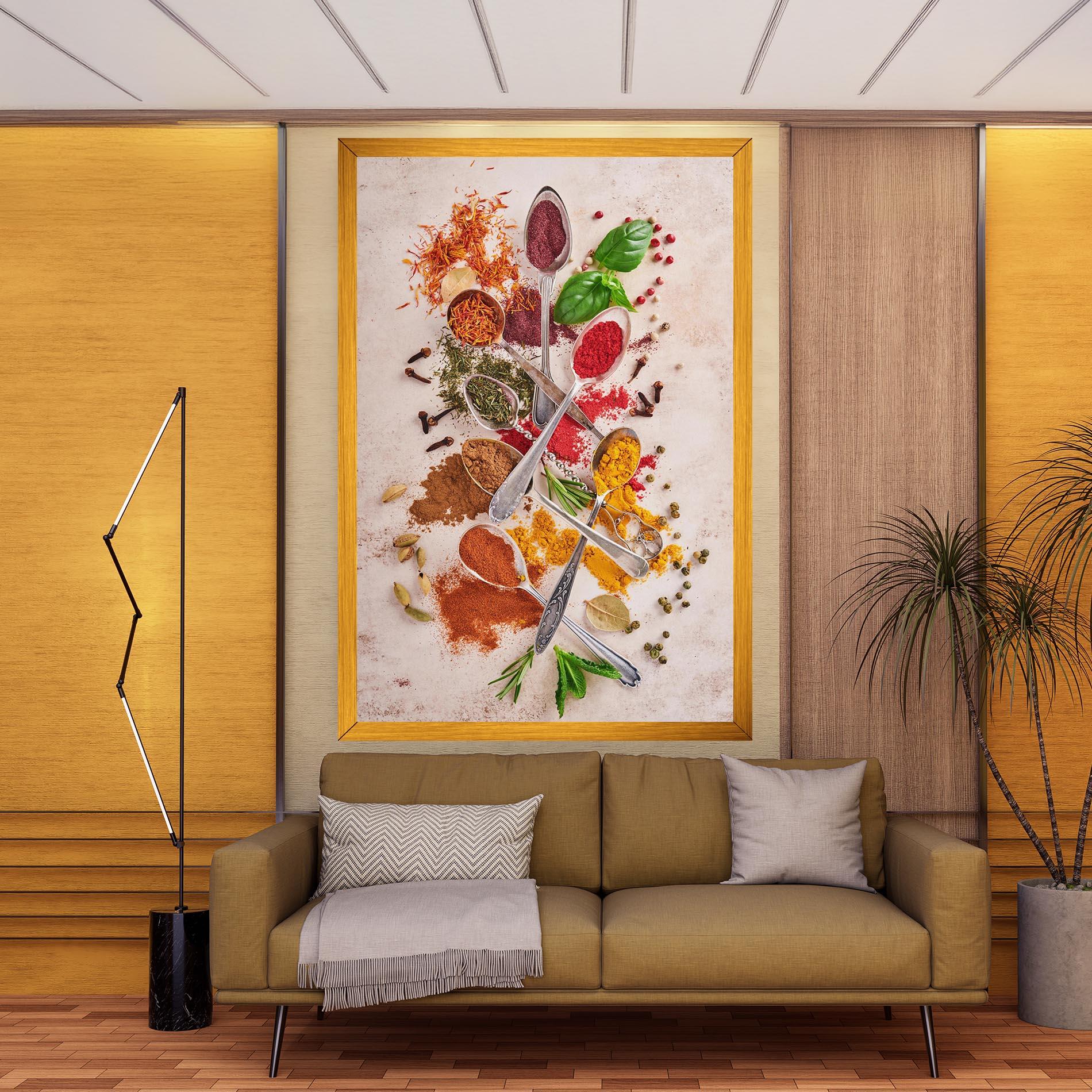 Leinwandbild Colorful Spices Cooking mockup 9