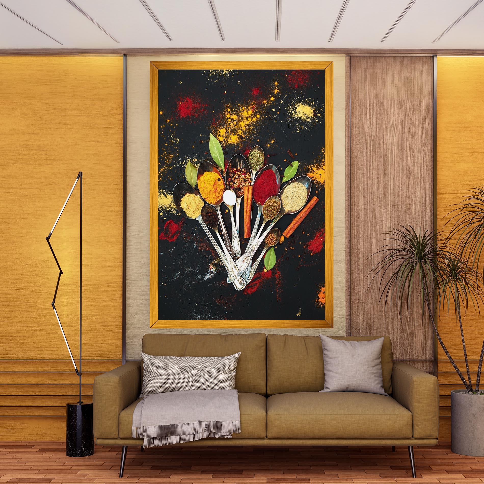 Leinwandbild Cooking Spices Spoons mockup 9