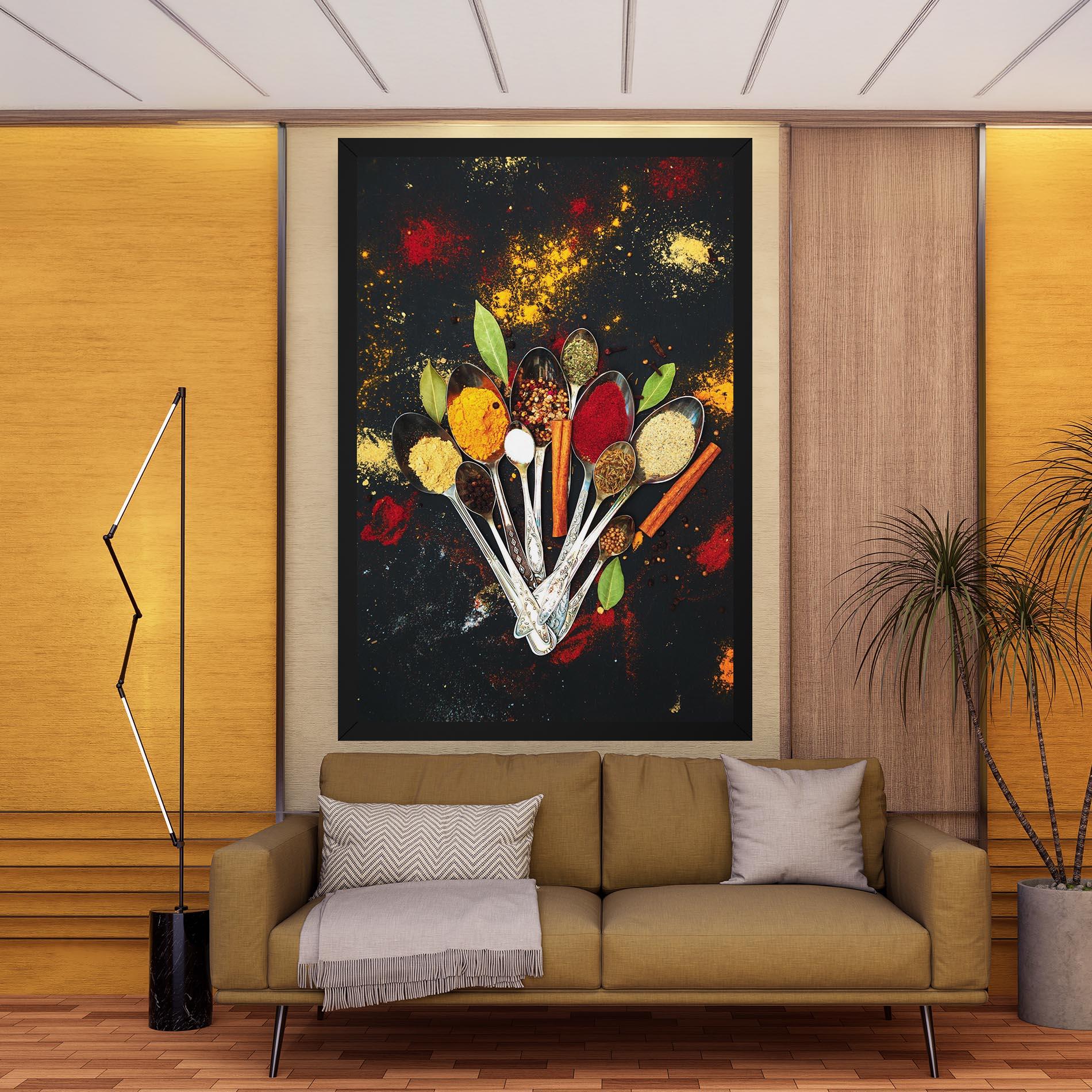 Leinwandbild Cooking Spices Spoons mockup 9