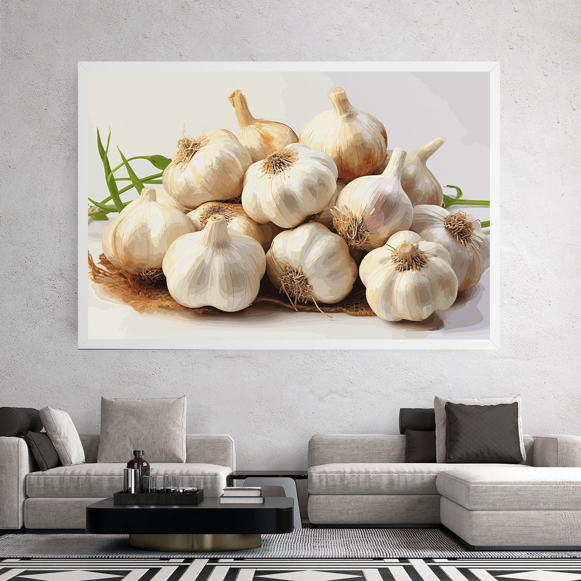 Leinwandbild Garlic Art mockup 2