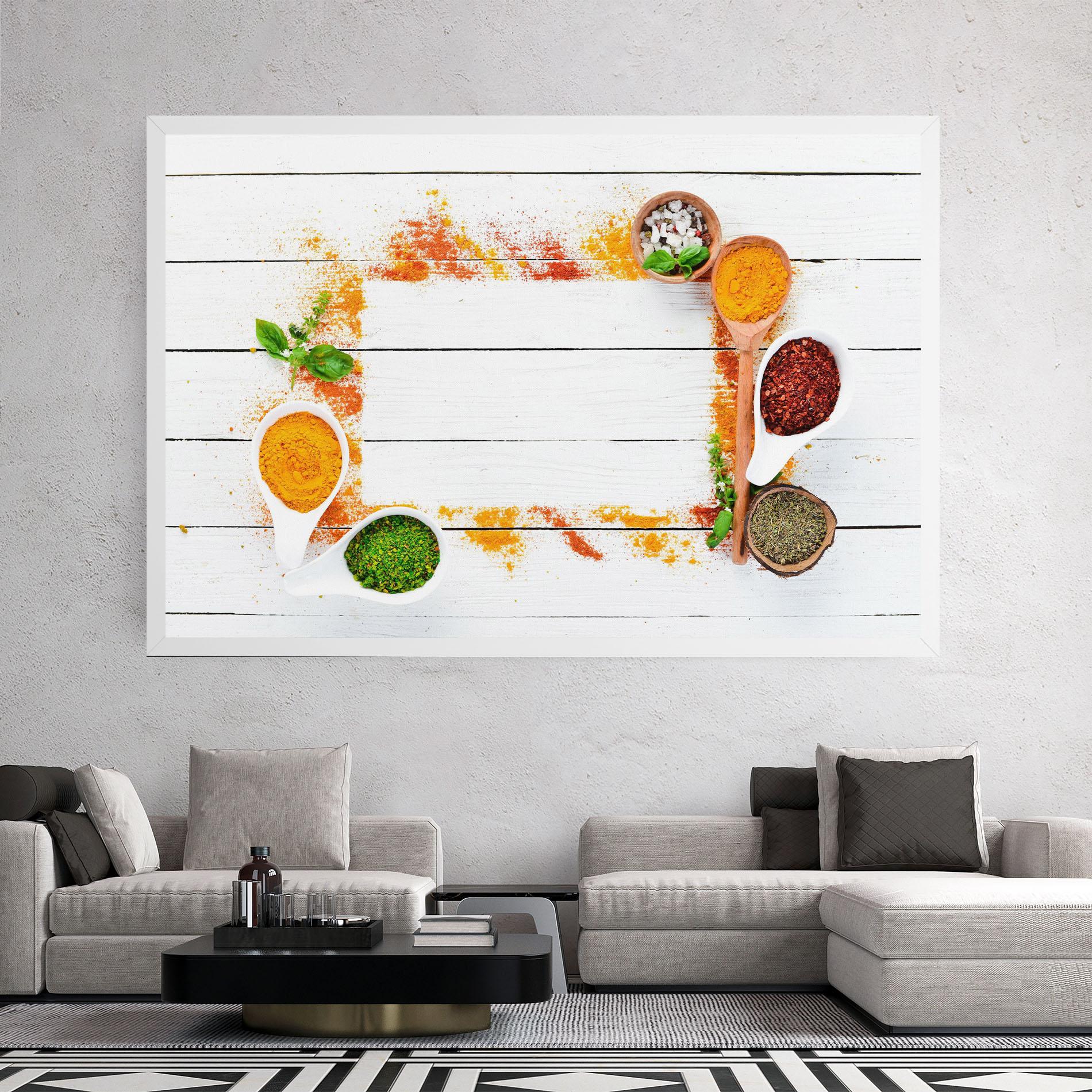 Leinwandbild Spices Top View mockup 2