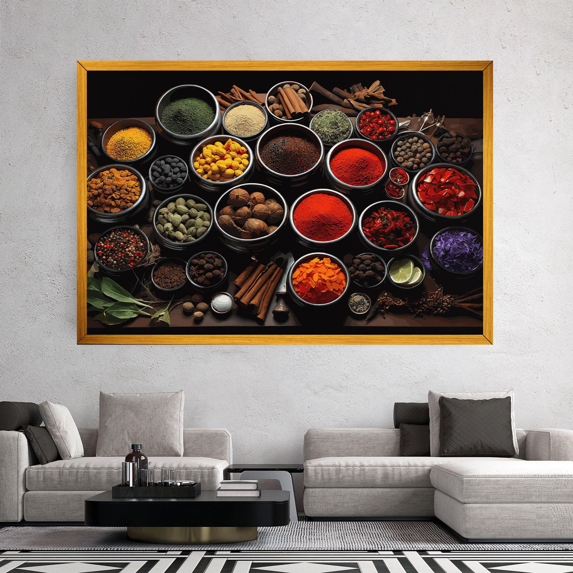 Leinwandbild Colorful Herbs Art mockup 2