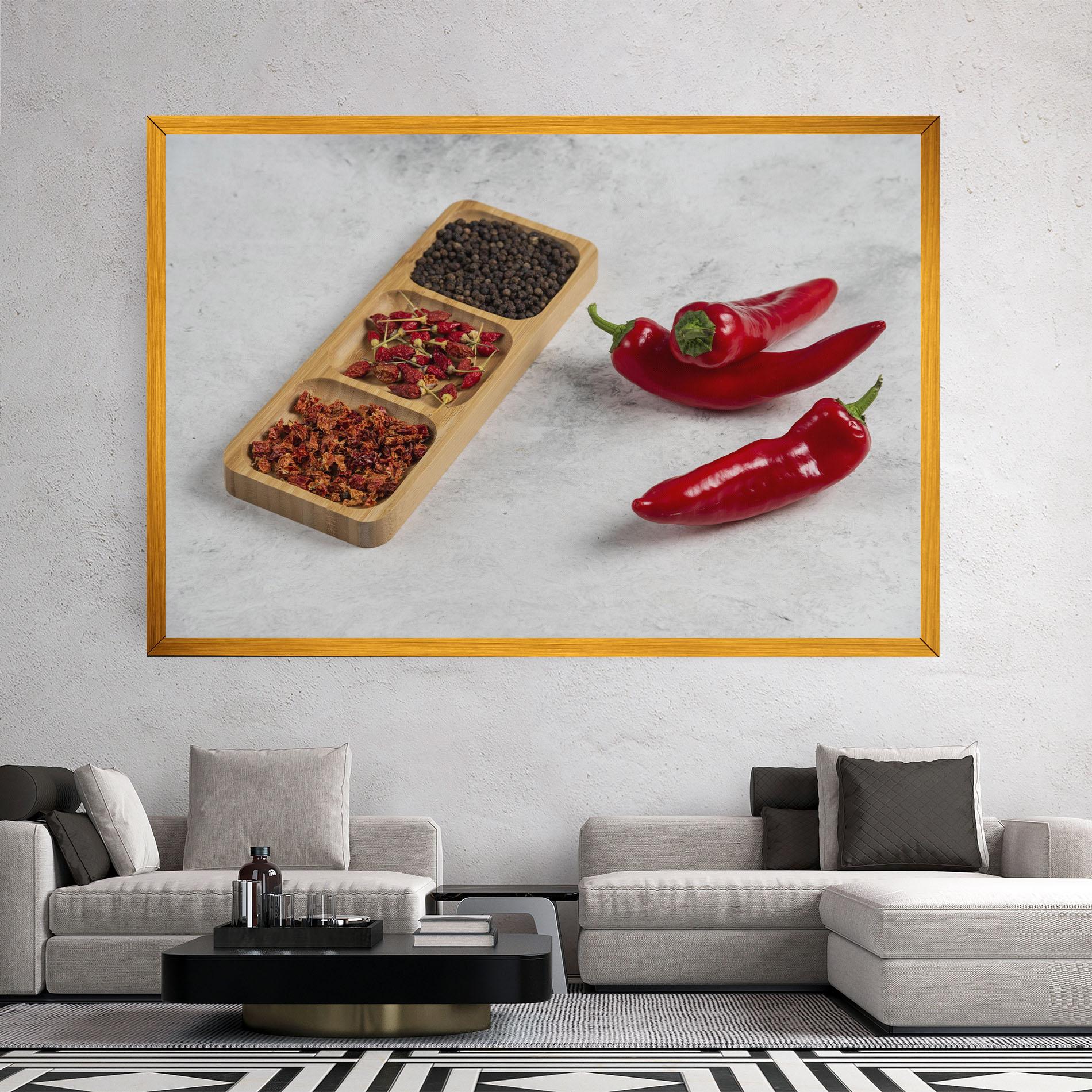 Leinwandbild Hot Chili Spices mockup 2