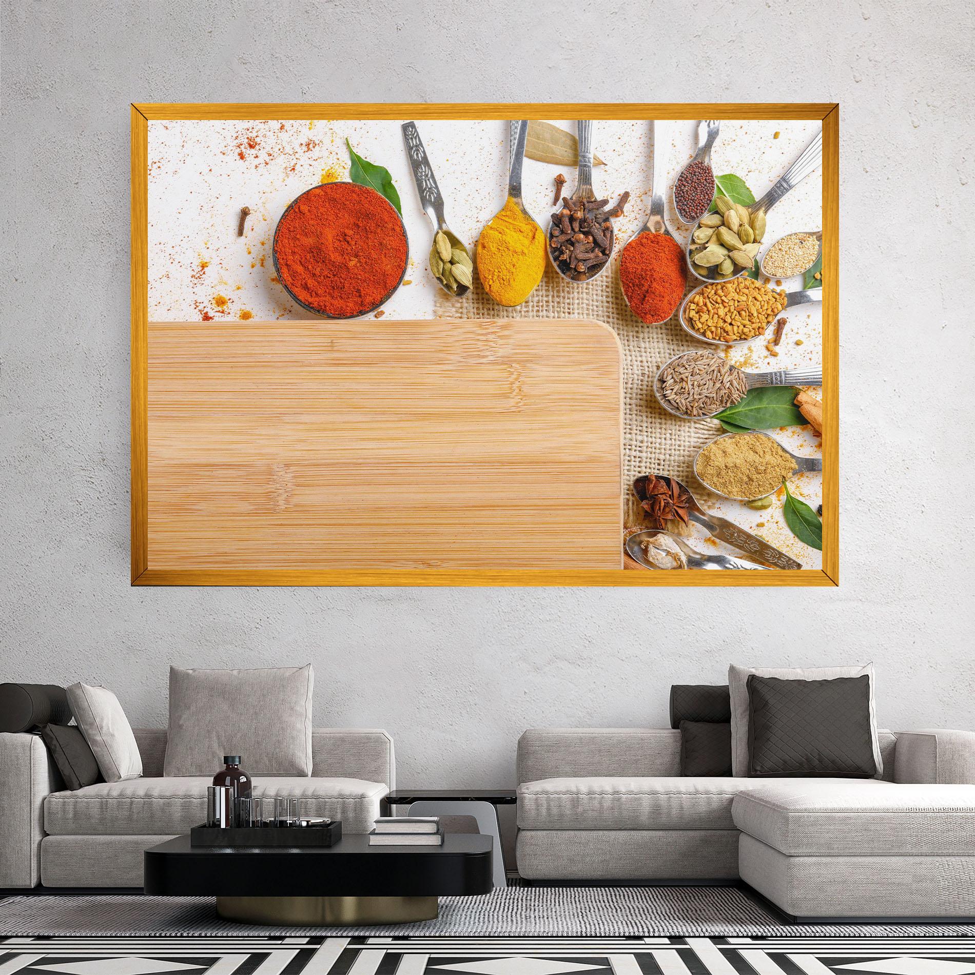 Leinwandbild Spices Spoons mockup 2