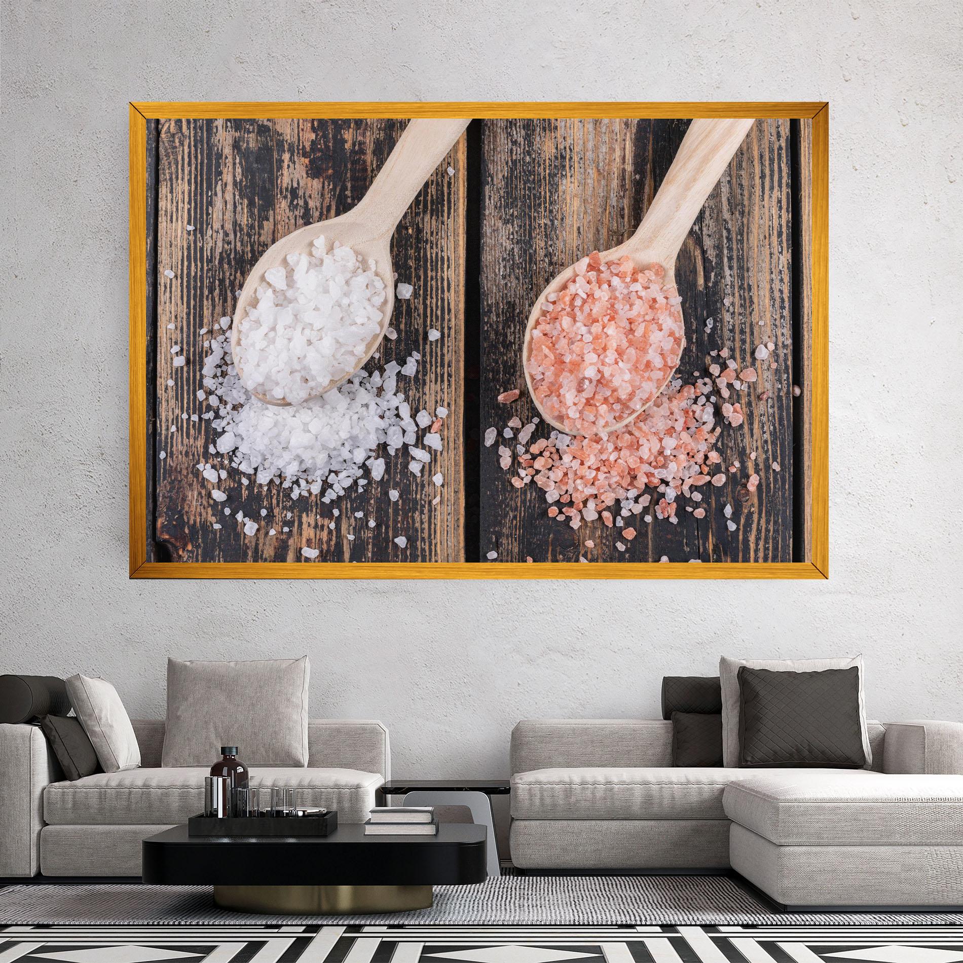 Leinwandbild Wooden Spoons Sea Salt mockup 2