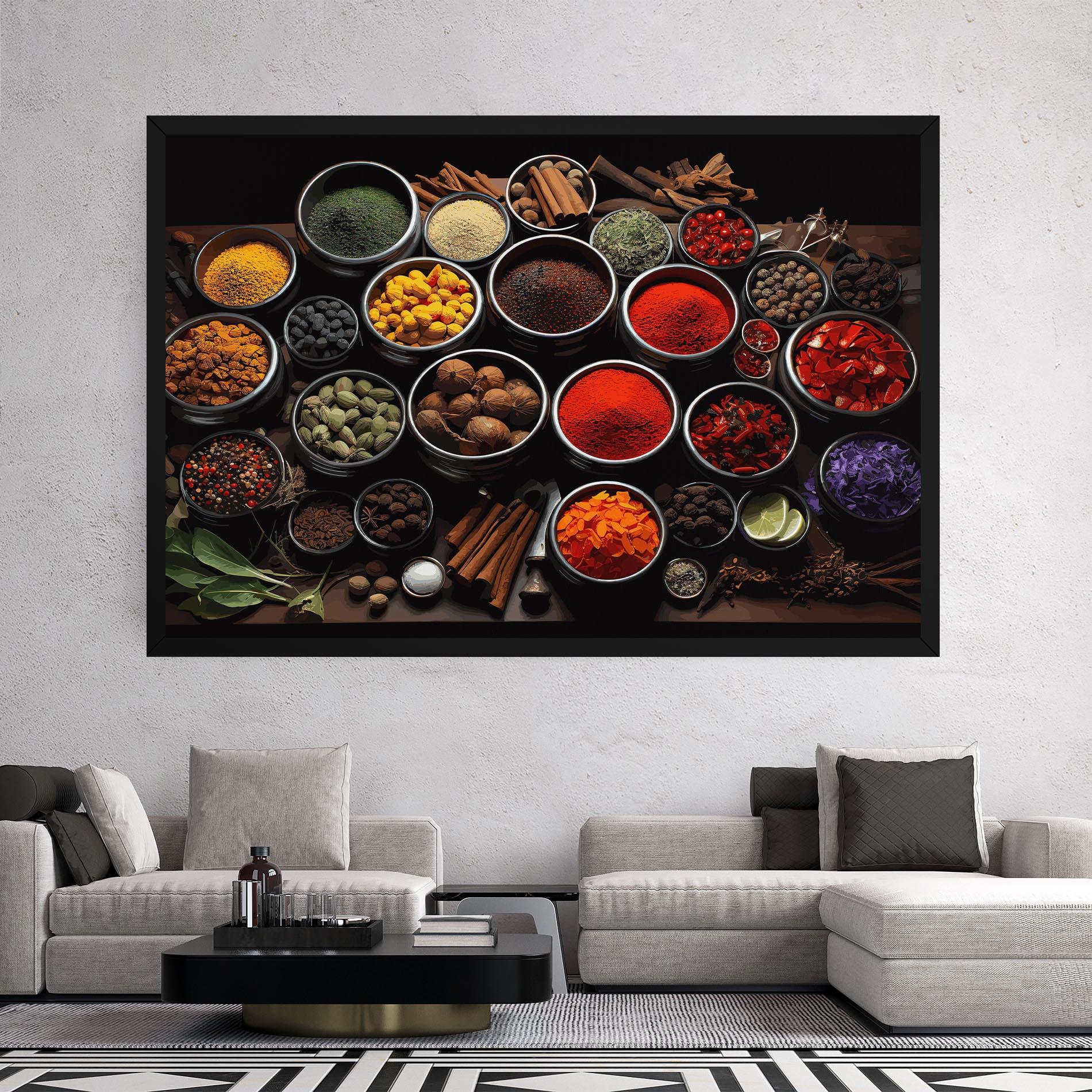 Leinwandbild Colorful Herbs Art mockup 2