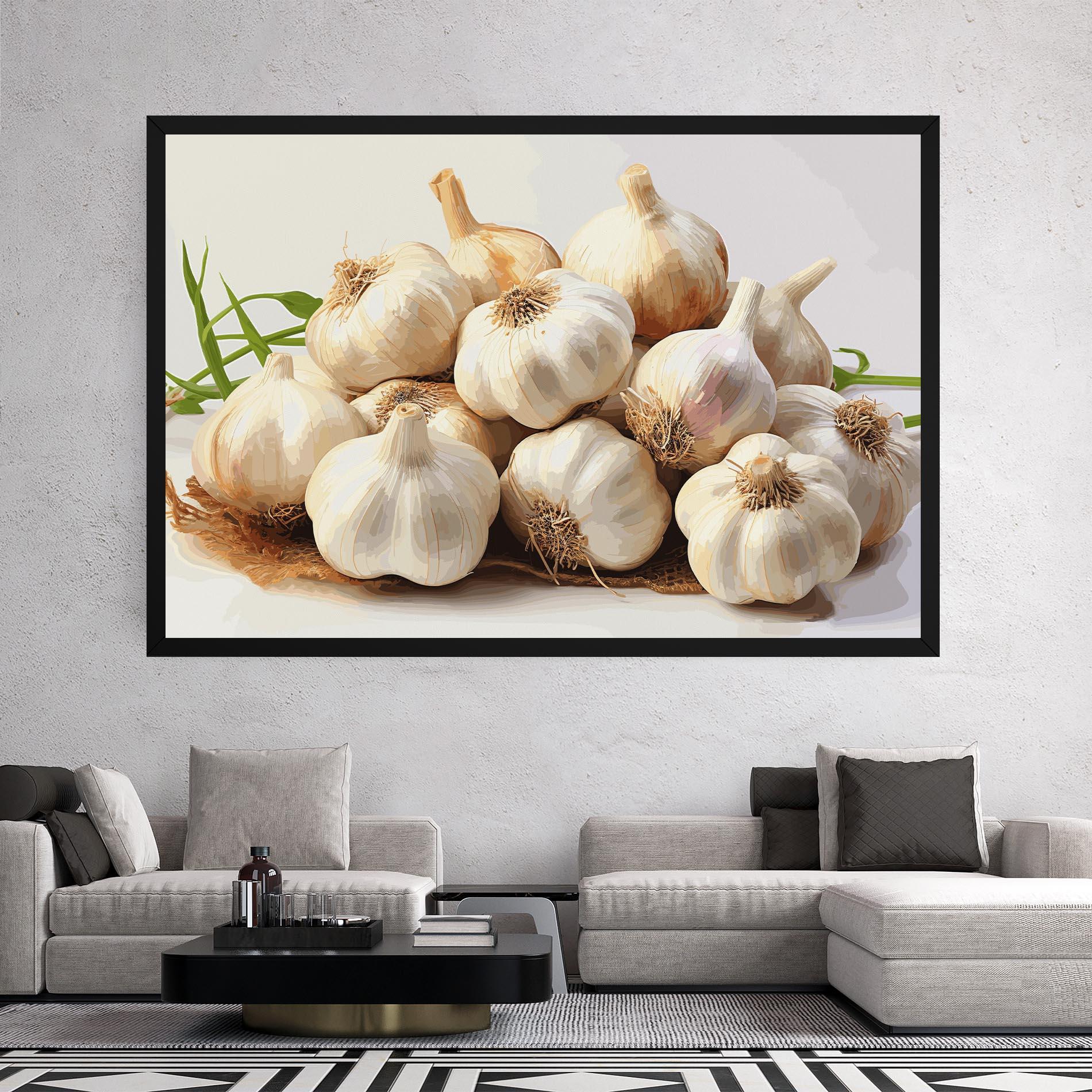 Leinwandbild Garlic Art mockup 2