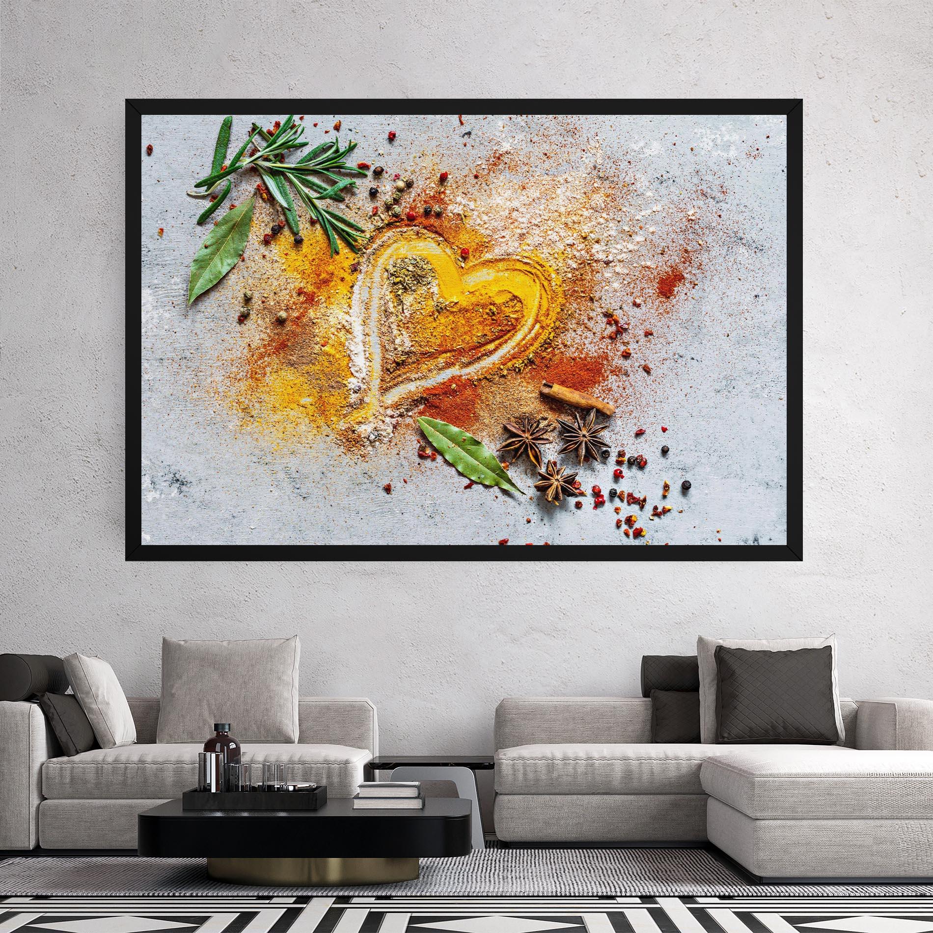 Leinwandbild Heart Spice Powders mockup 2