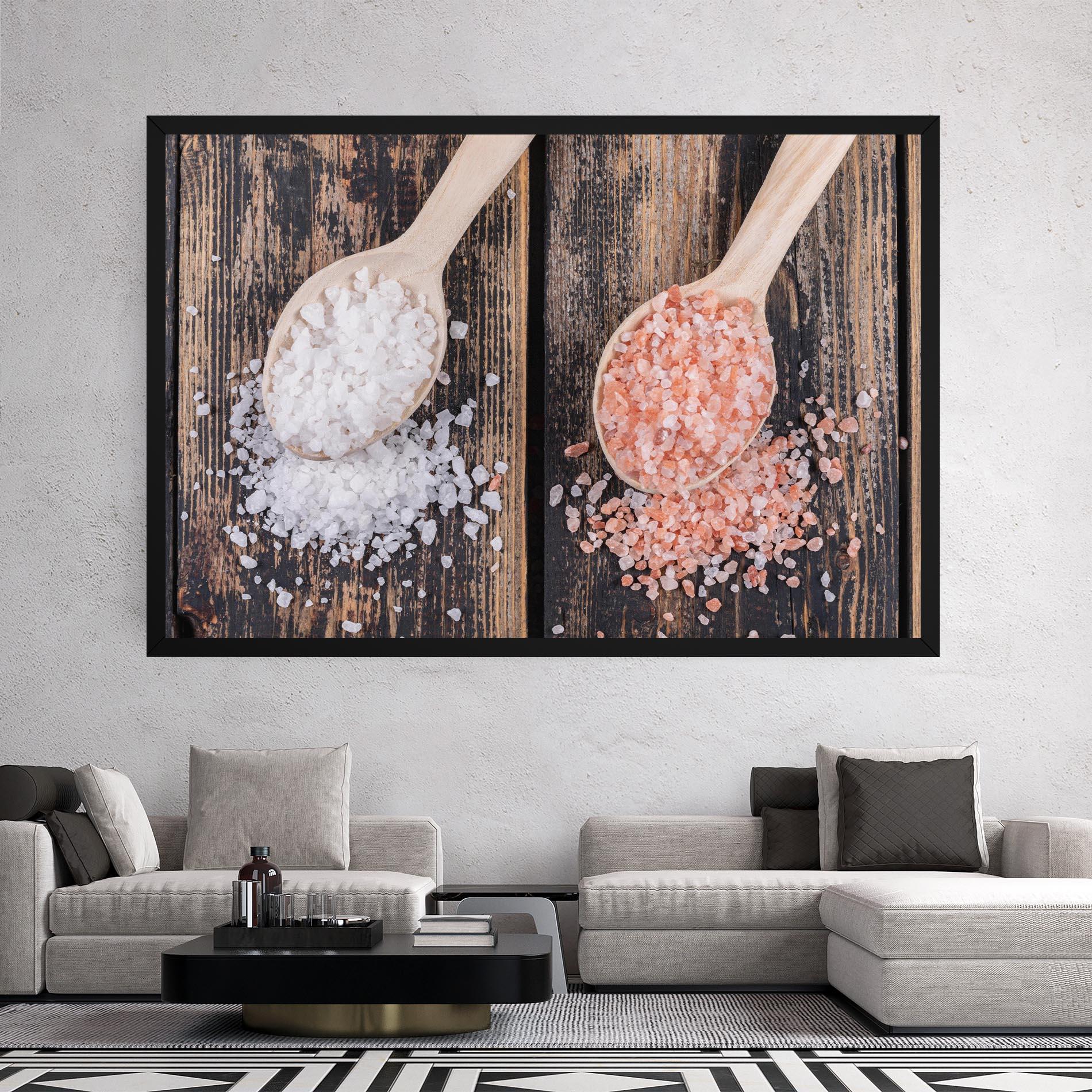 Leinwandbild Wooden Spoons Sea Salt mockup 2