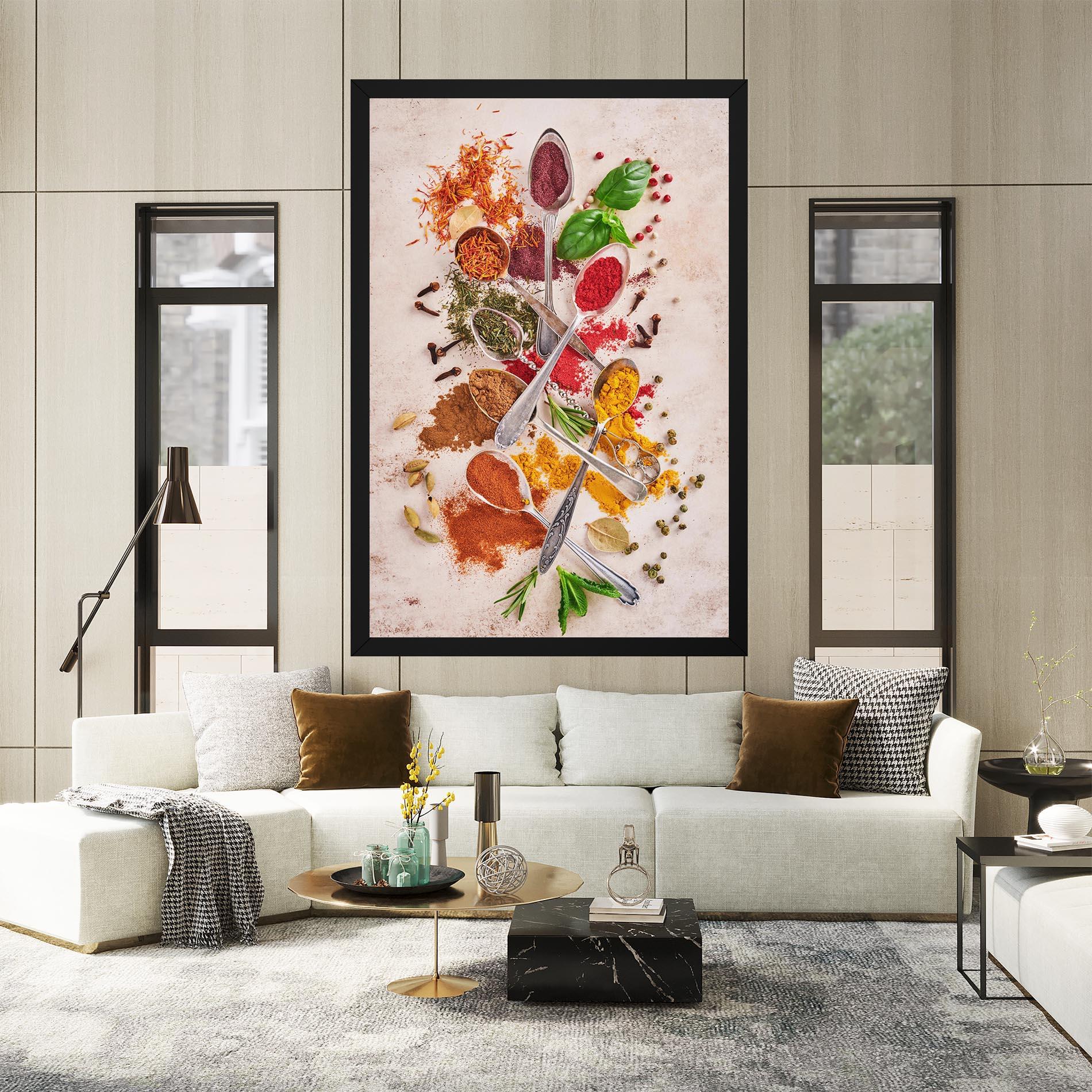 Leinwandbild Colorful Spices Cooking mockup 2