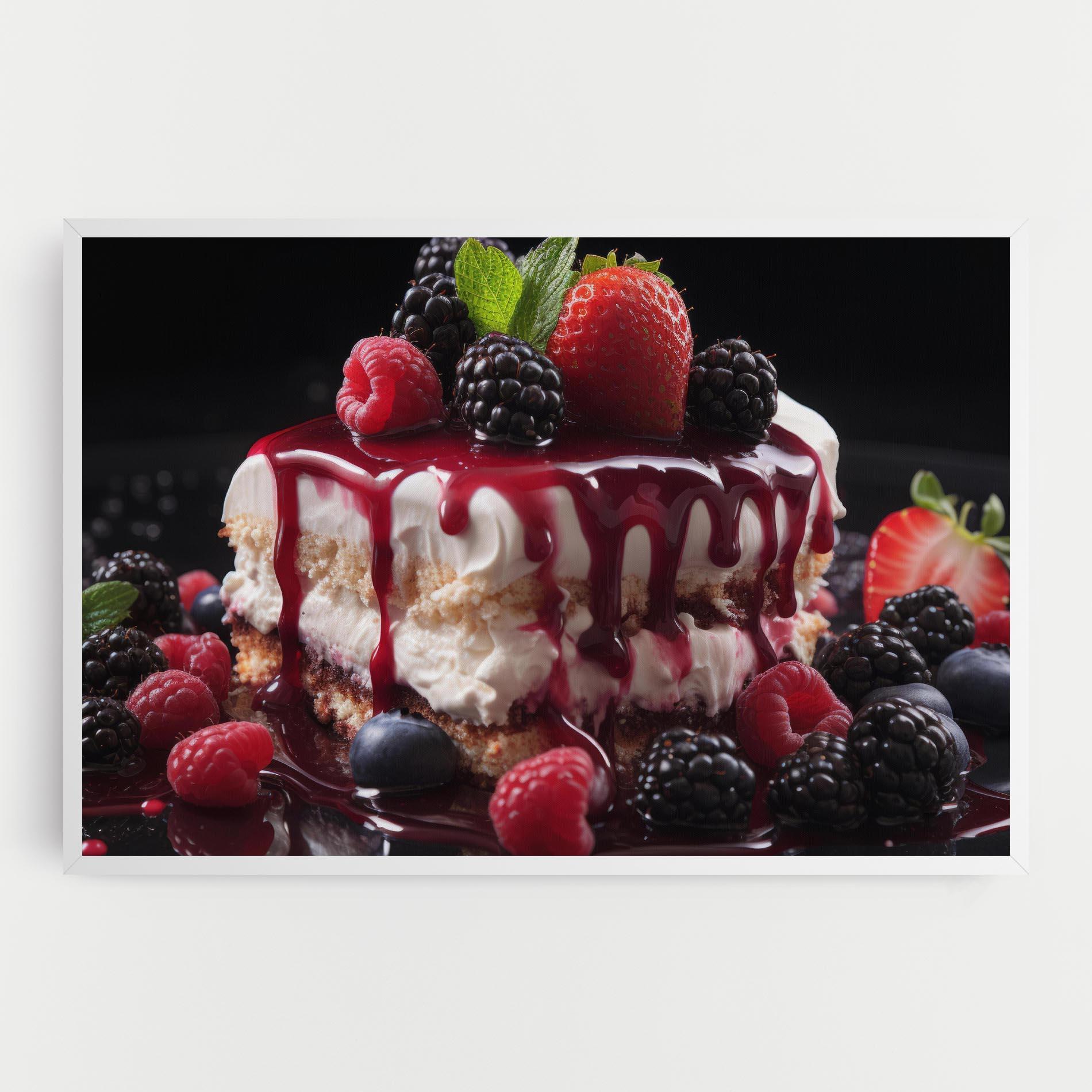 Leinwandbild Berries Cream Dessert mockup 0