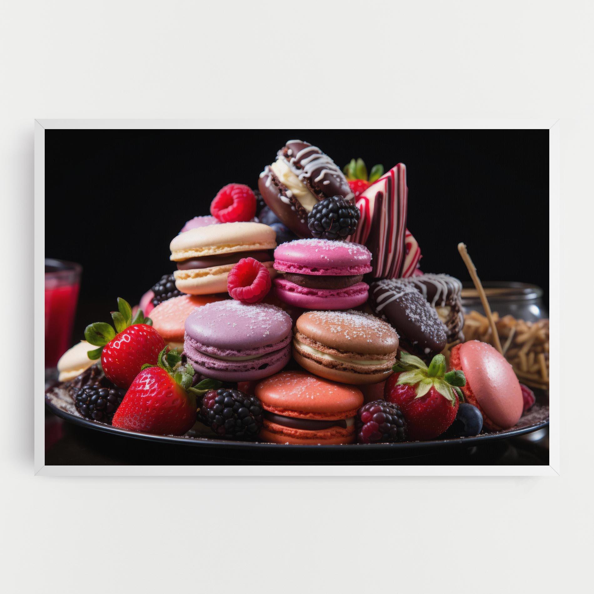 Leinwandbild Berries Macarons mockup 0