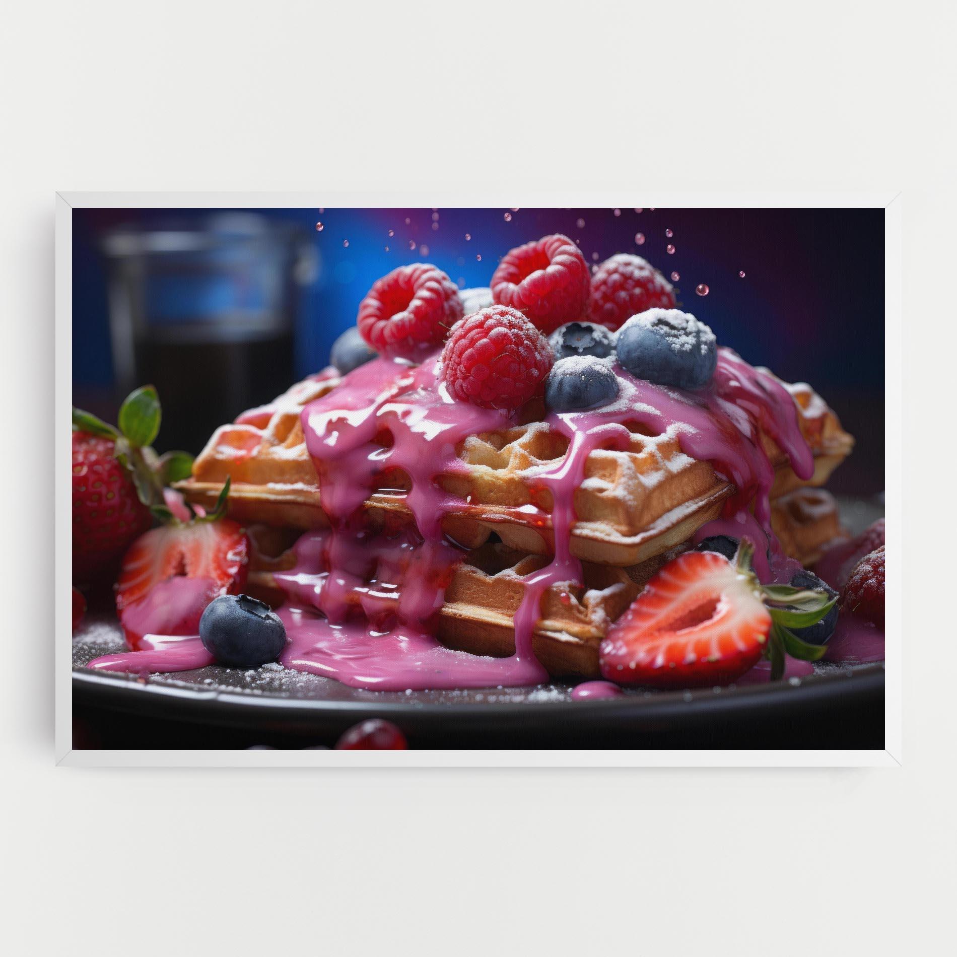 Leinwandbild Berries Waffles mockup 0