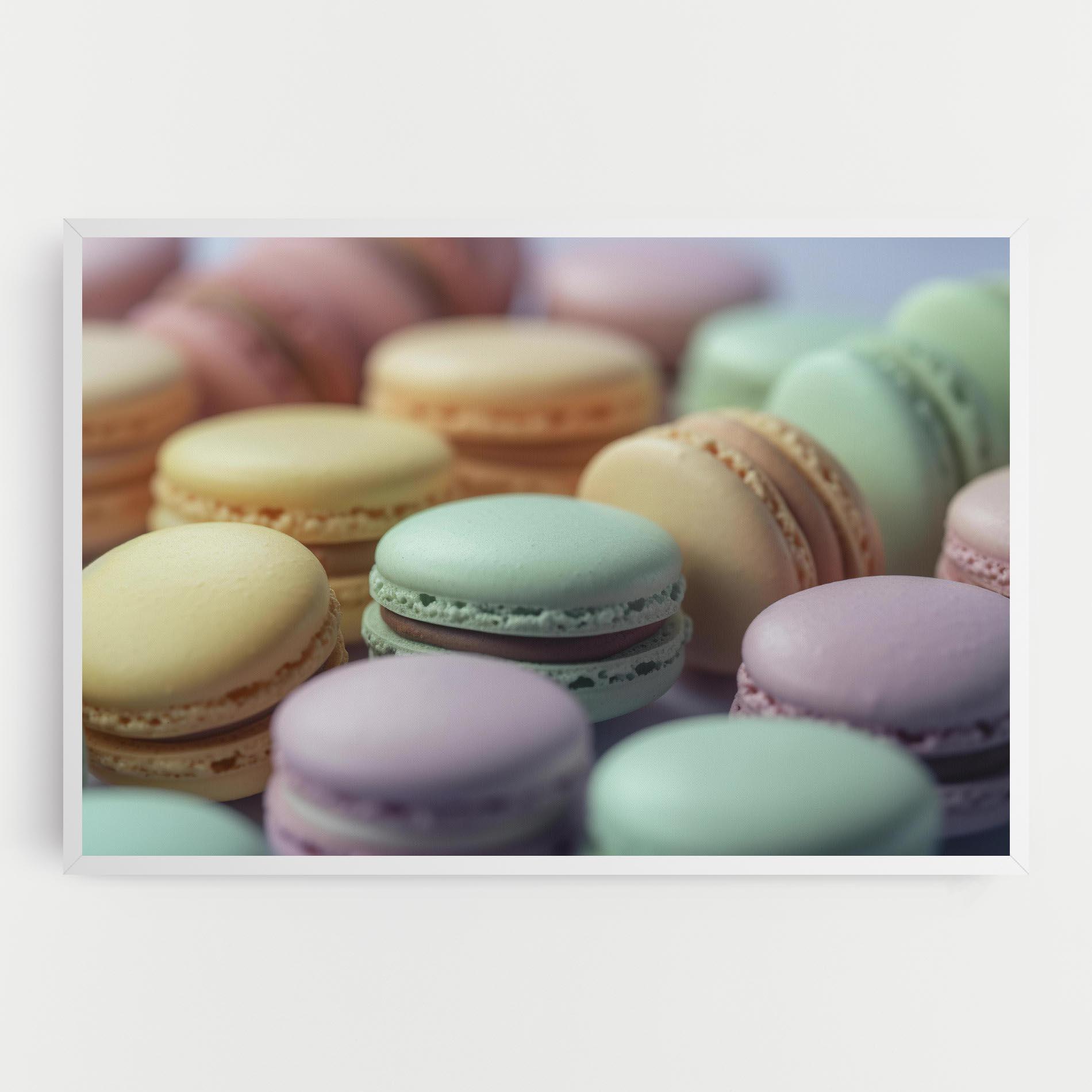 Leinwandbild Pastel Macarons mockup 0