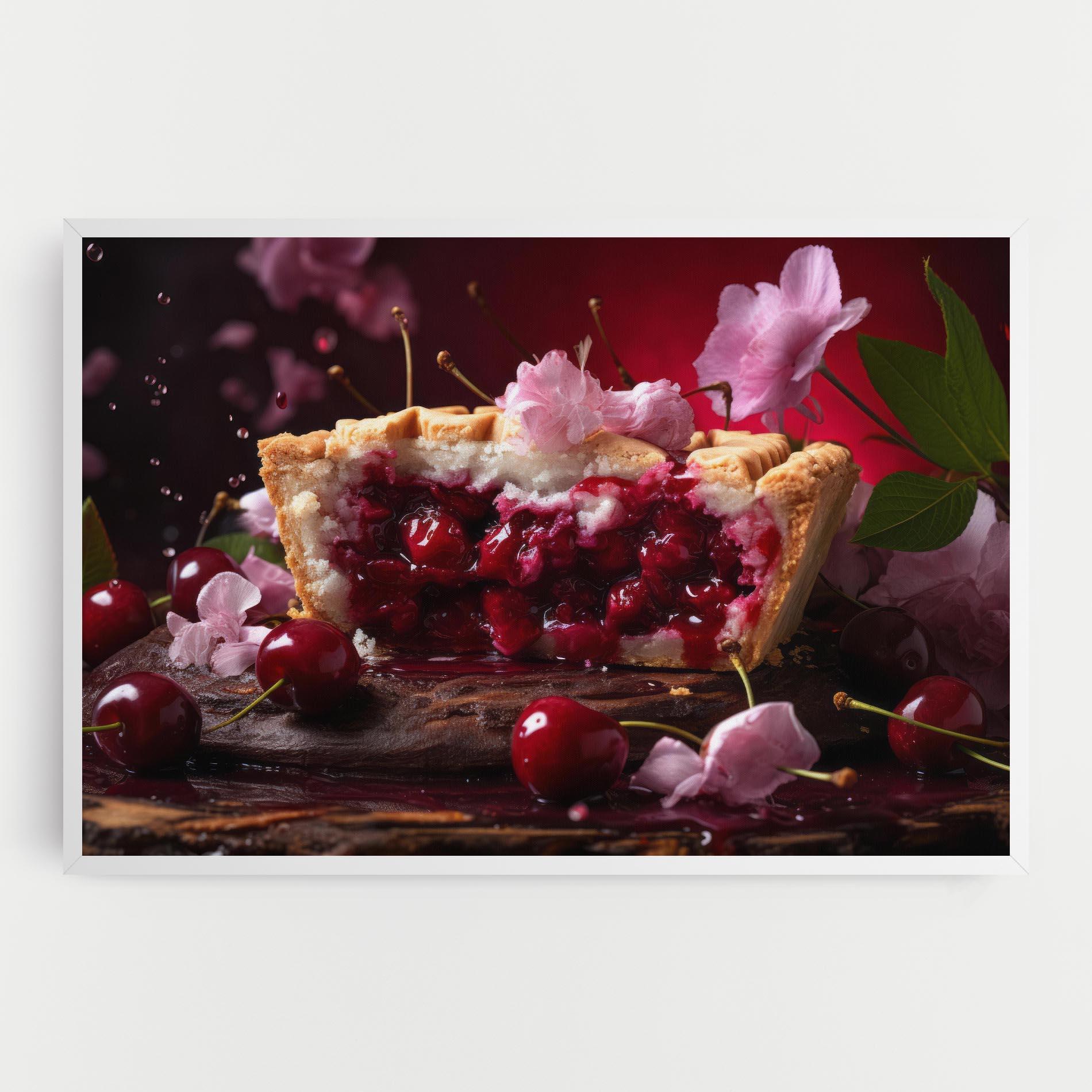 Leinwandbild Wooden Table Cherries mockup 0