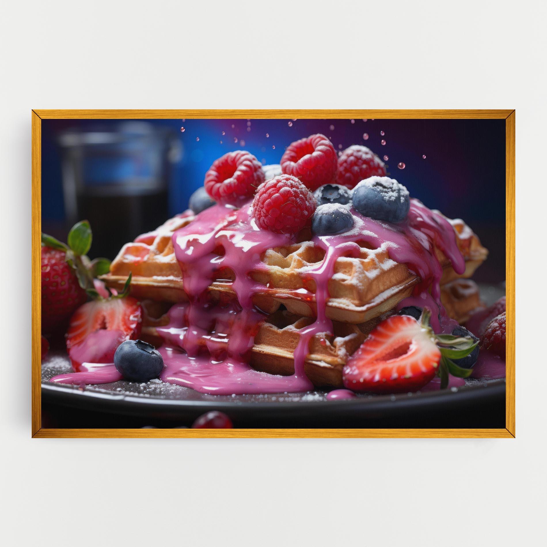 Leinwandbild Berries Waffles mockup 0