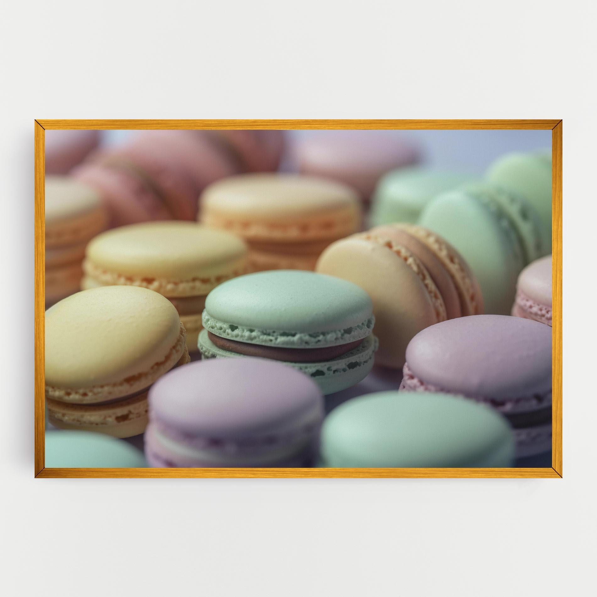 Leinwandbild Pastel Macarons mockup 0