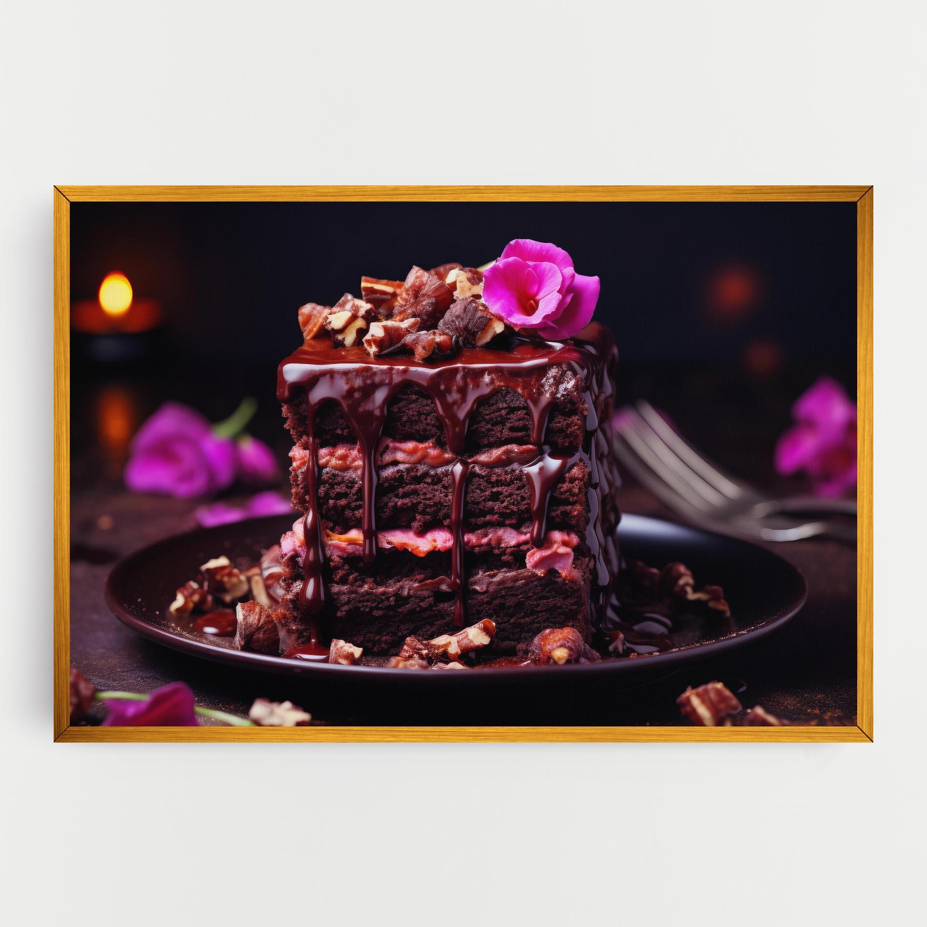 Leinwandbild Pink Flower Cake mockup 0