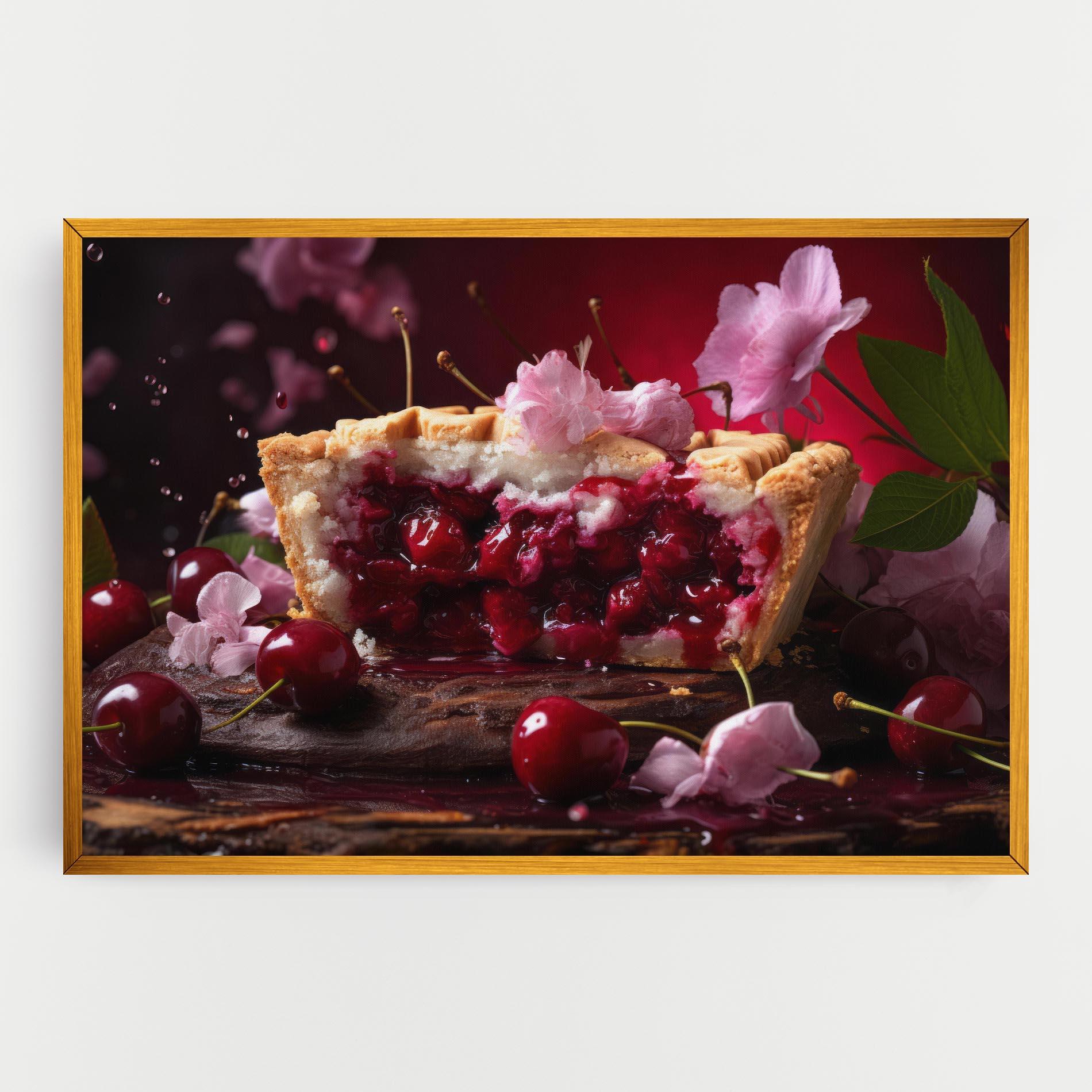 Leinwandbild Wooden Table Cherries mockup 0