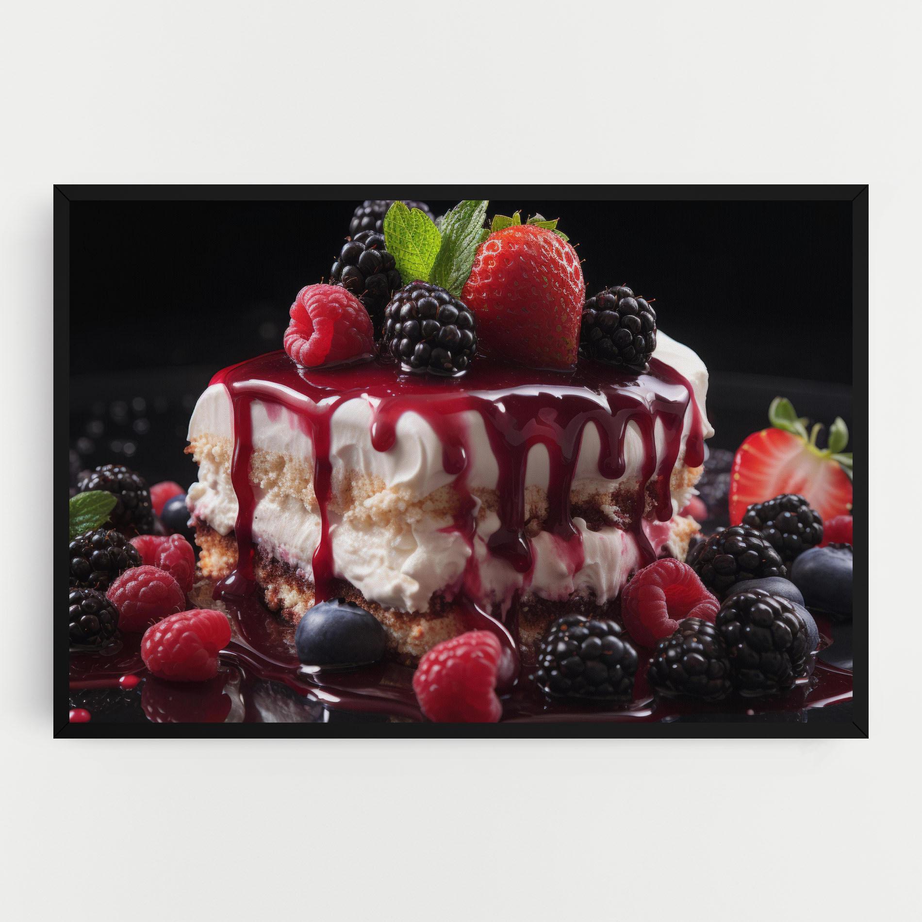 Leinwandbild Berries Cream Dessert mockup 0