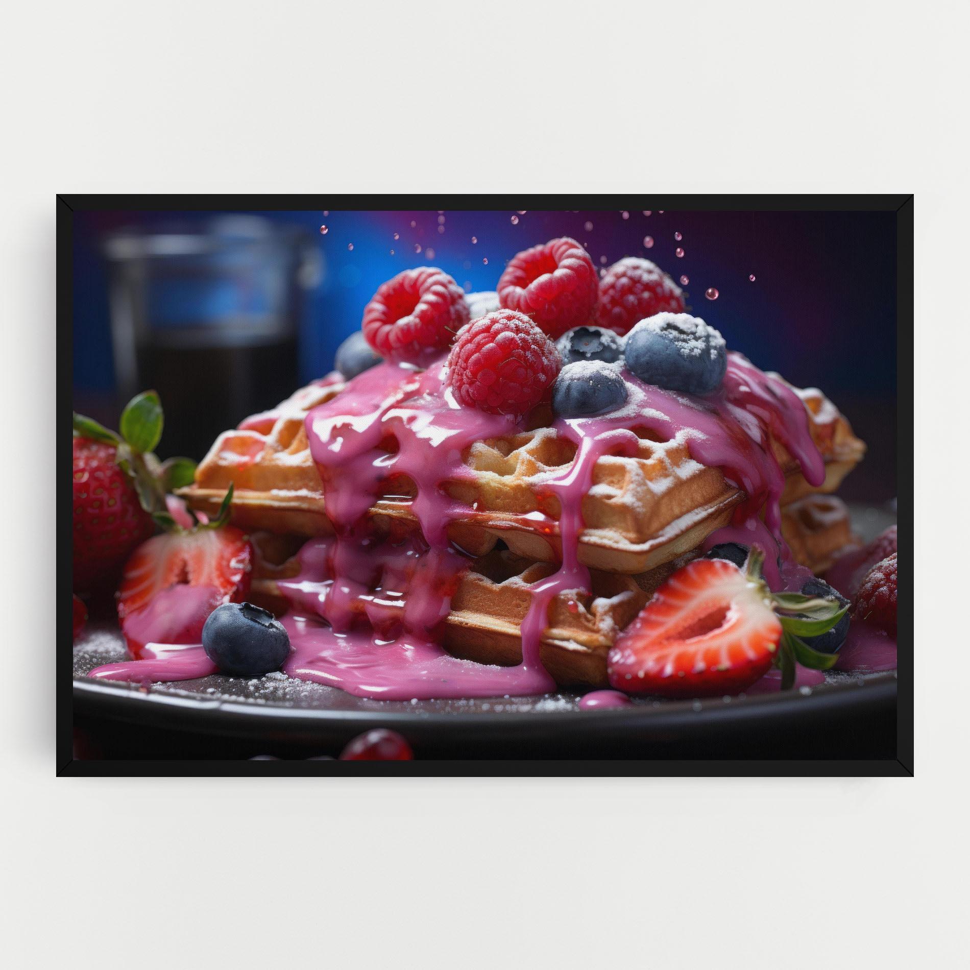 Leinwandbild Berries Waffles mockup 0