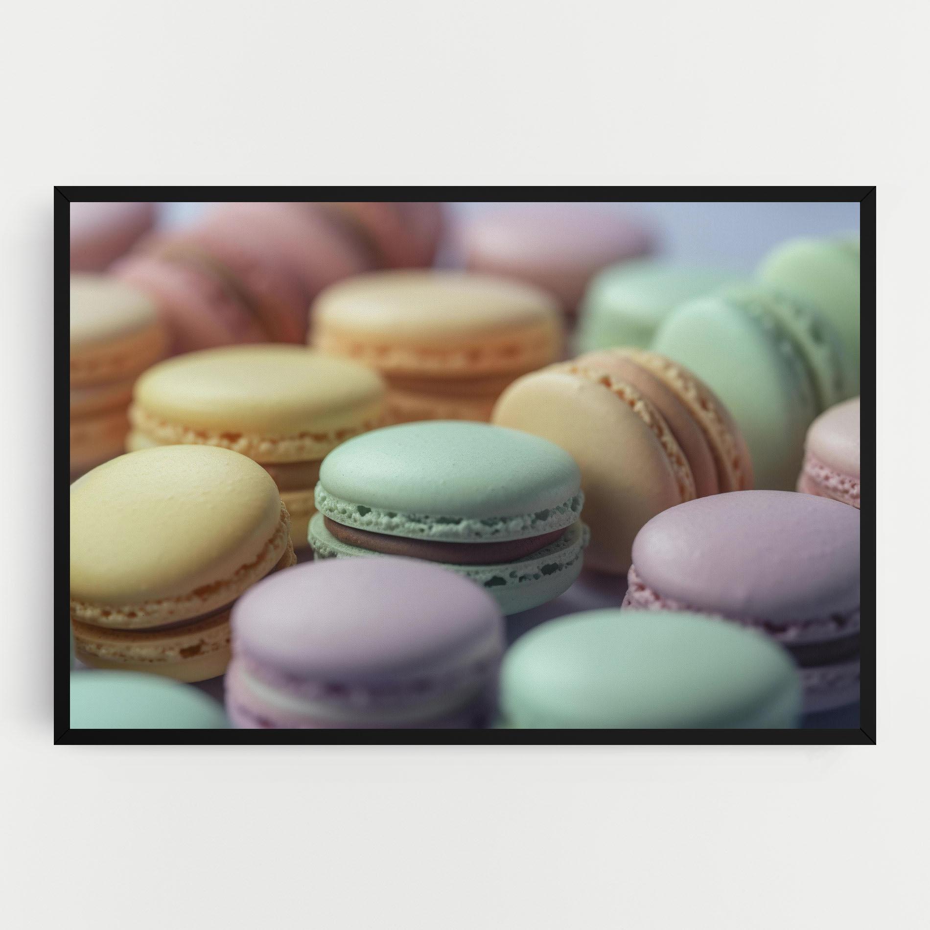Leinwandbild Pastel Macarons mockup 0
