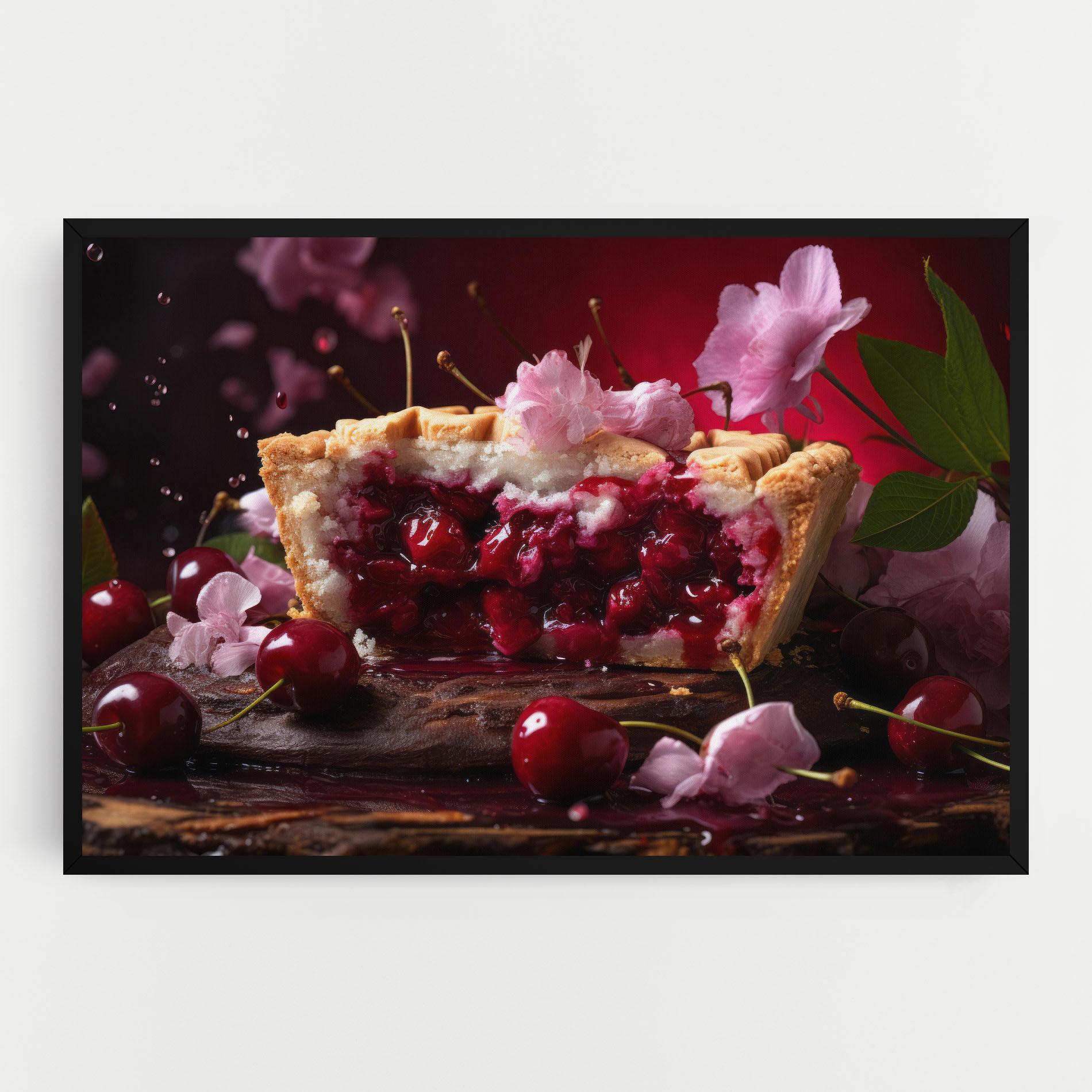 Leinwandbild Wooden Table Cherries mockup 0
