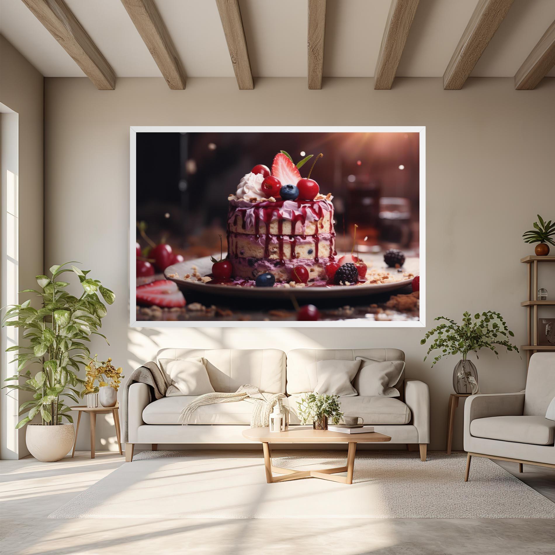 Leinwandbild Berries Dessert mockup 6