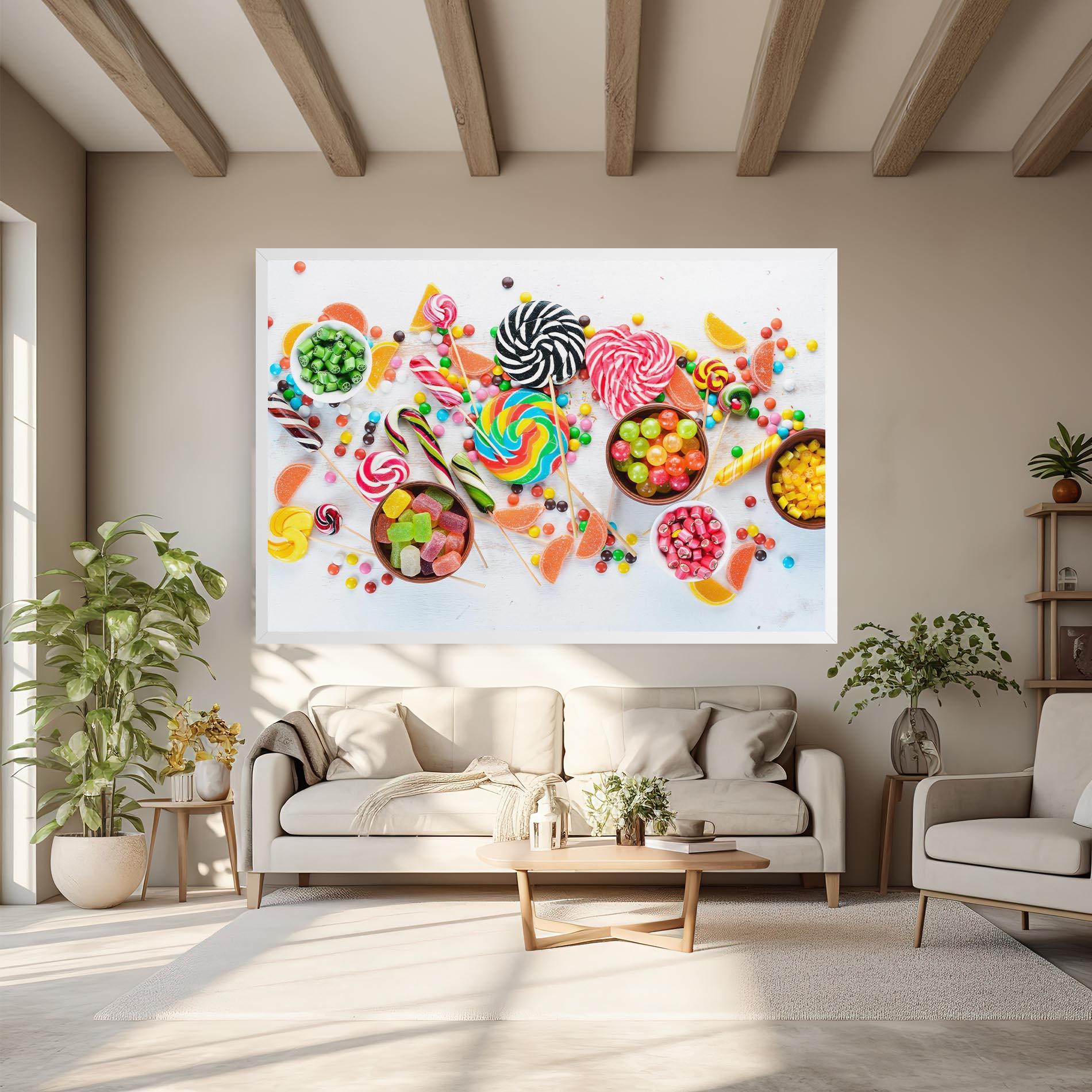 Leinwandbild Colorful Candies Jelly mockup 6