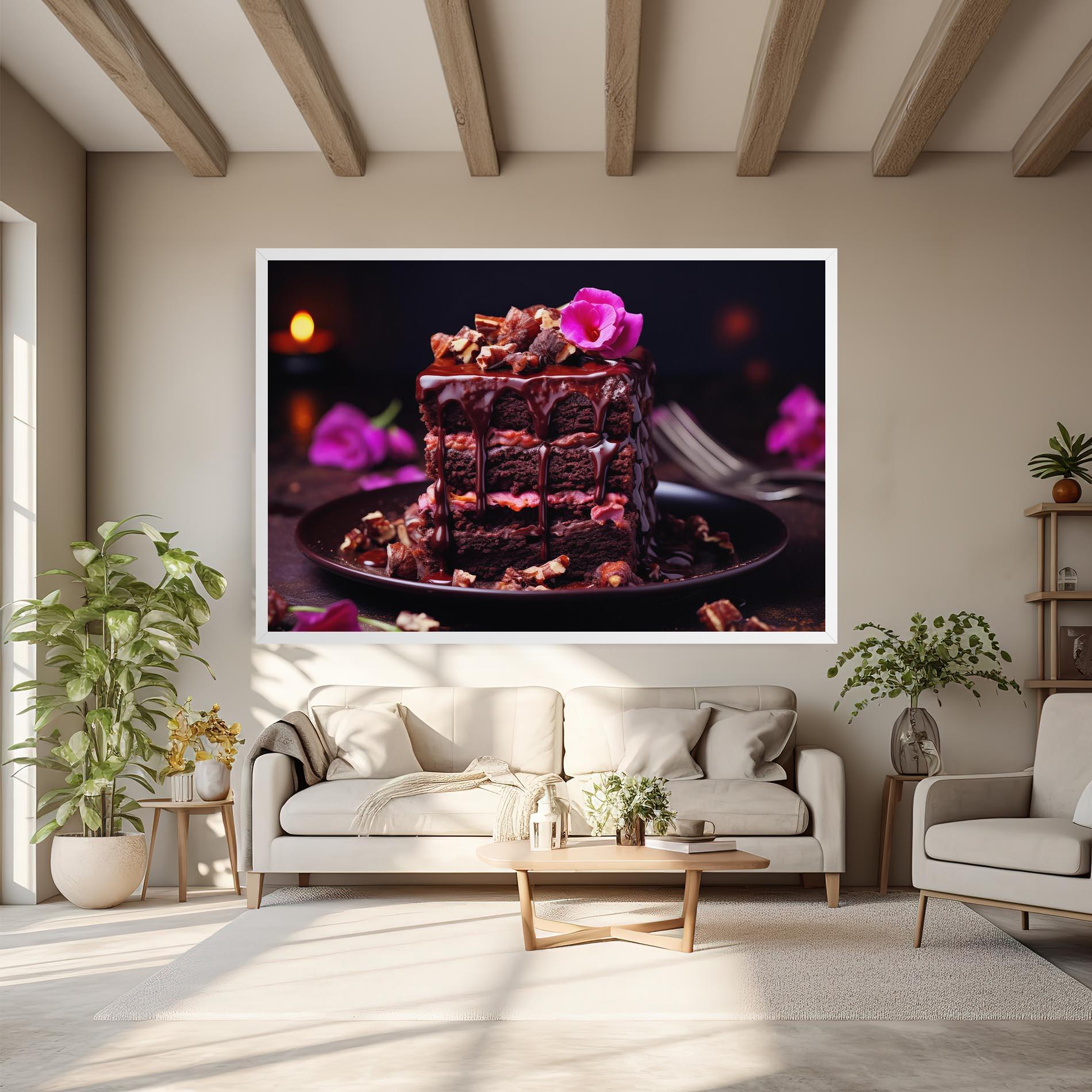 Leinwandbild Pink Flower Cake mockup 6