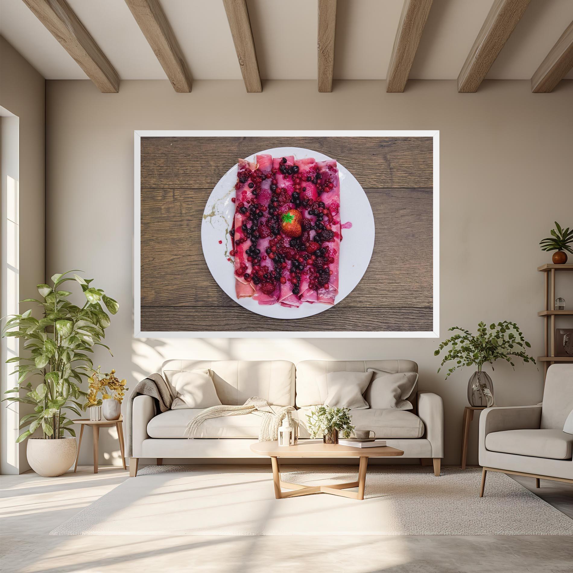 Leinwandbild Strawberry Pancakes mockup 6