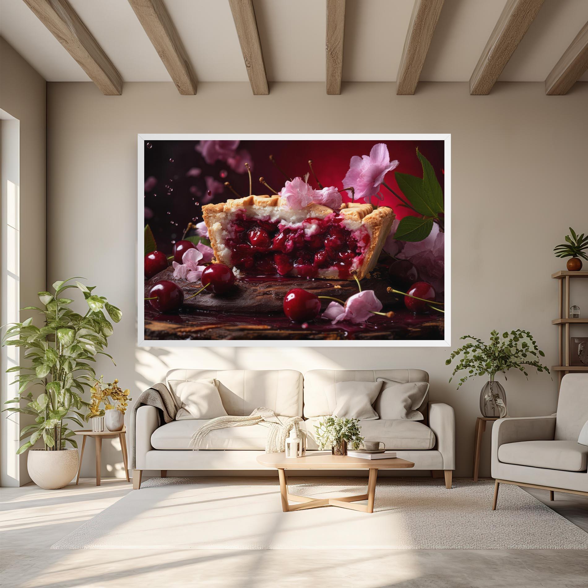 Leinwandbild Wooden Table Cherries mockup 6