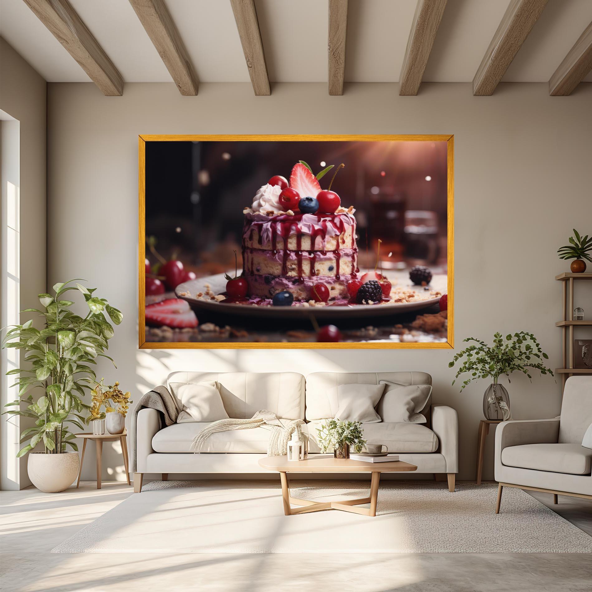 Leinwandbild Berries Dessert mockup 6