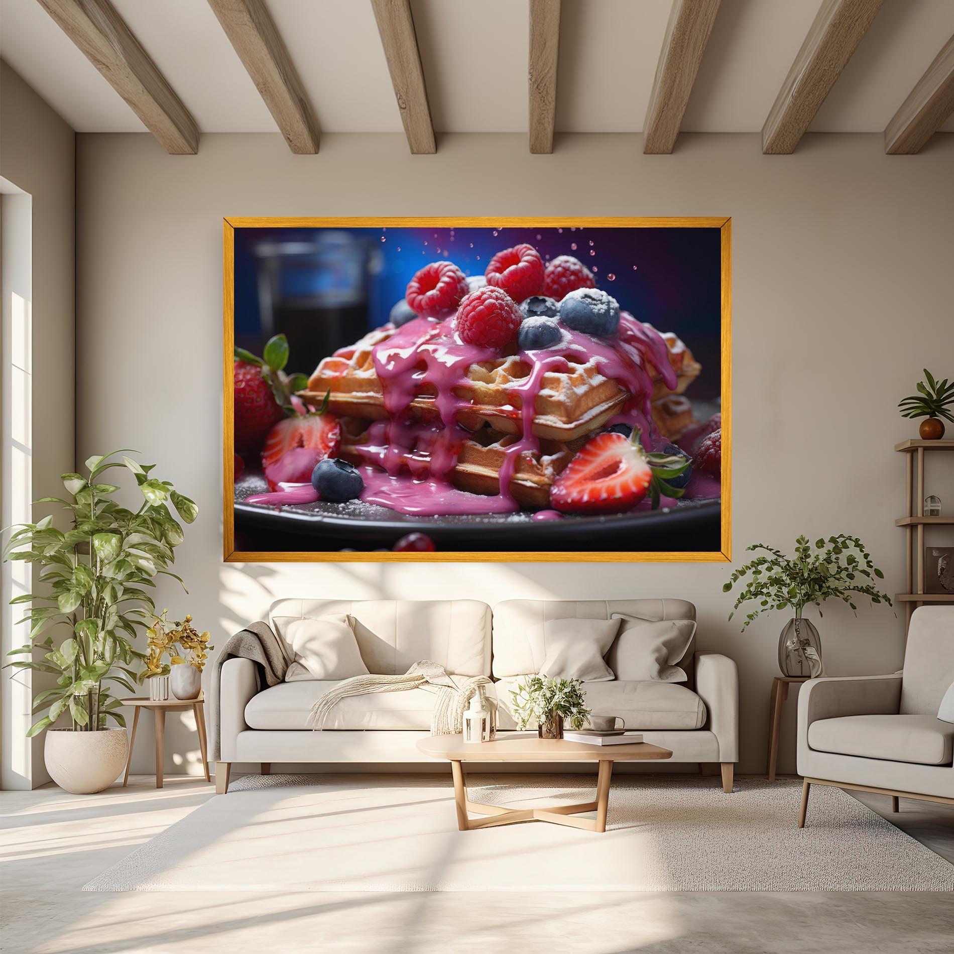 Leinwandbild Berries Waffles mockup 6