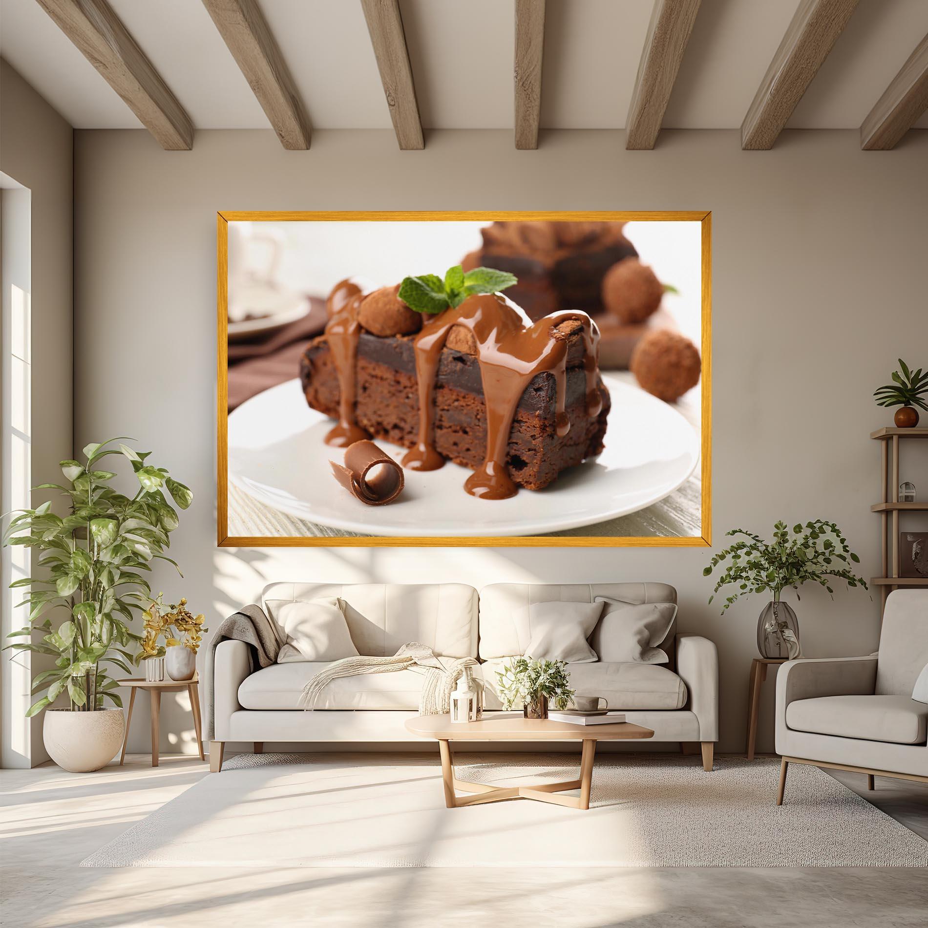 Leinwandbild Mint Chocolate Cake mockup 6
