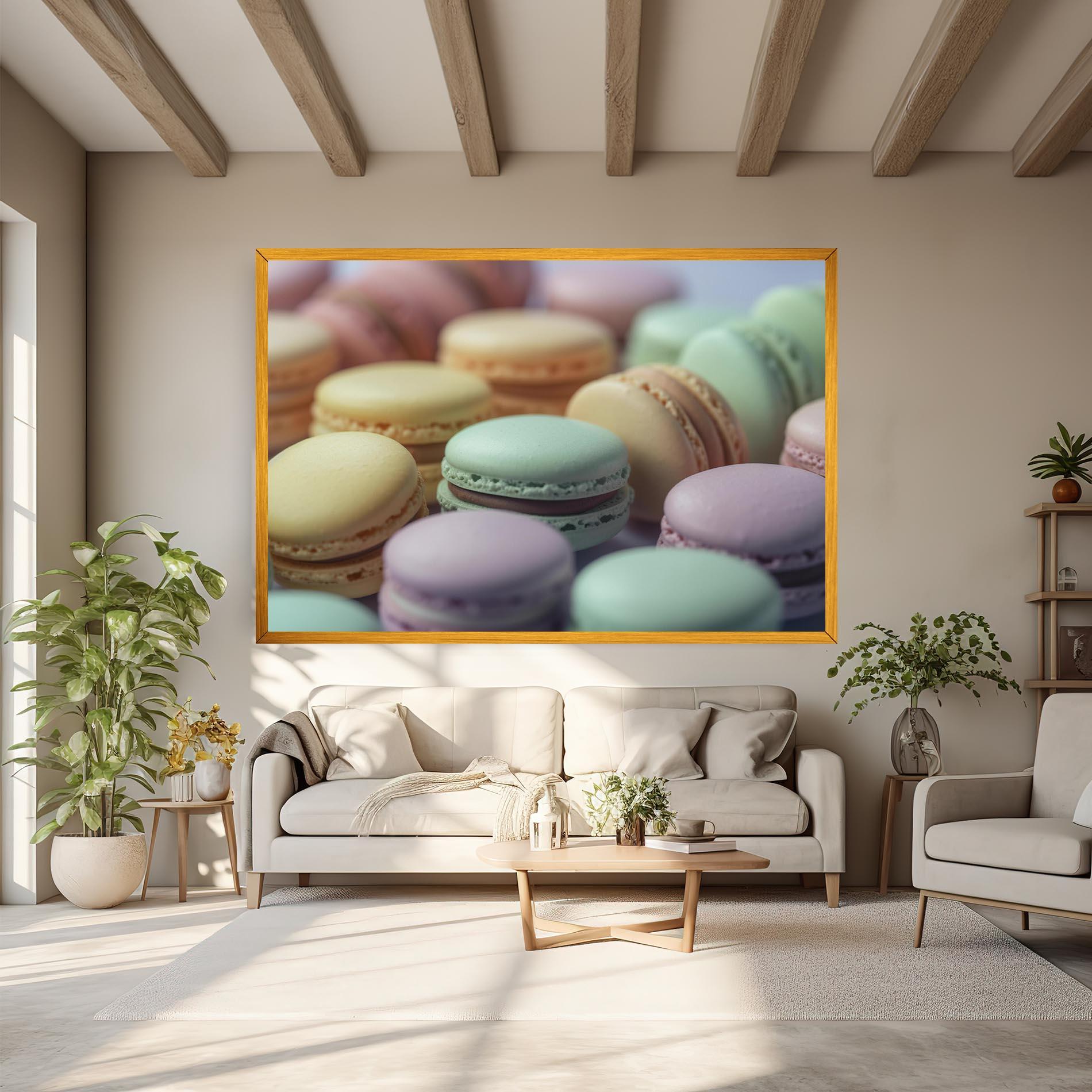 Leinwandbild Pastel Macarons mockup 6