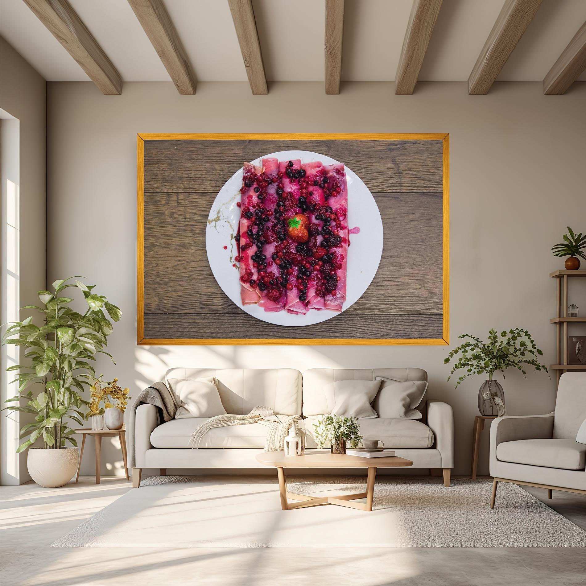 Leinwandbild Strawberry Pancakes mockup 6