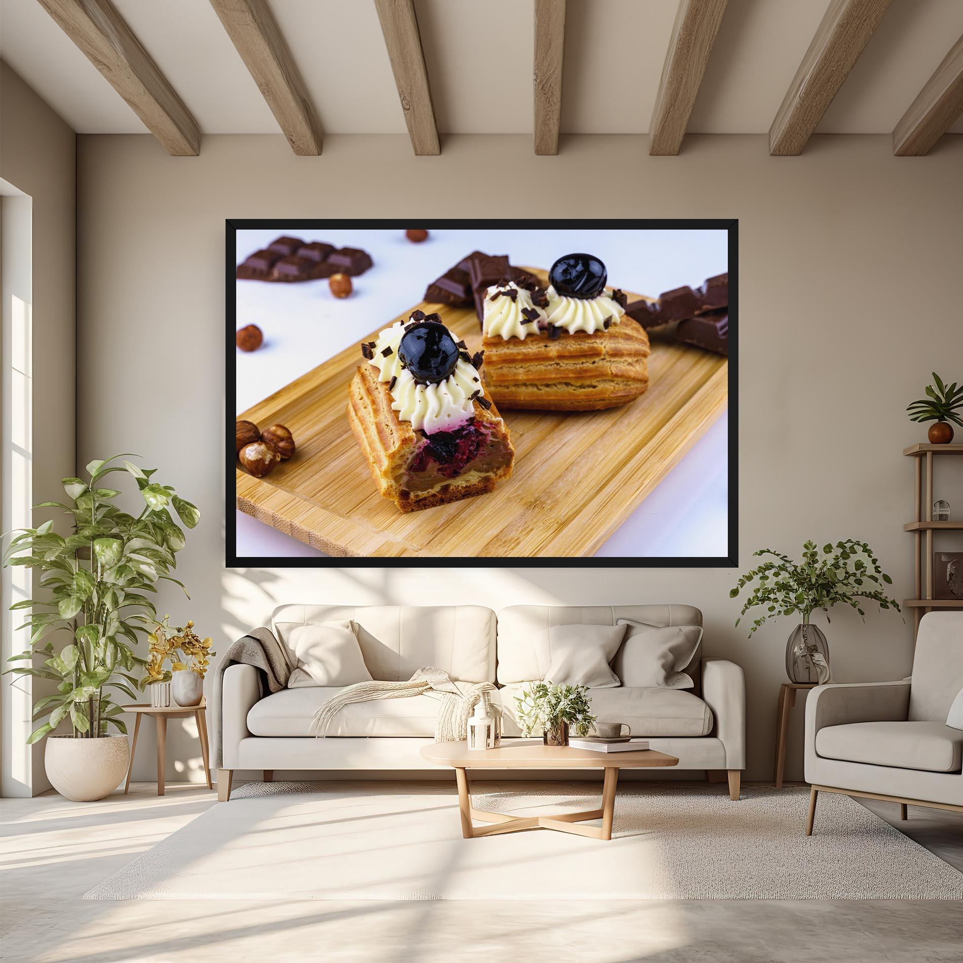 Leinwandbild Blueberry Eclair mockup 6