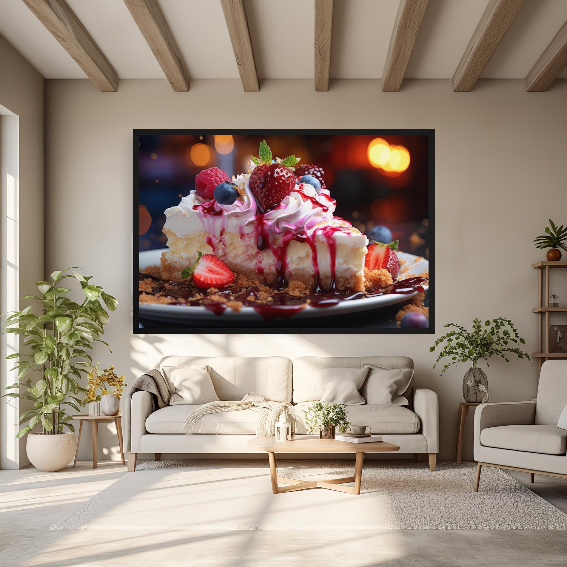 Leinwandbild Cheesecake Berries mockup 6